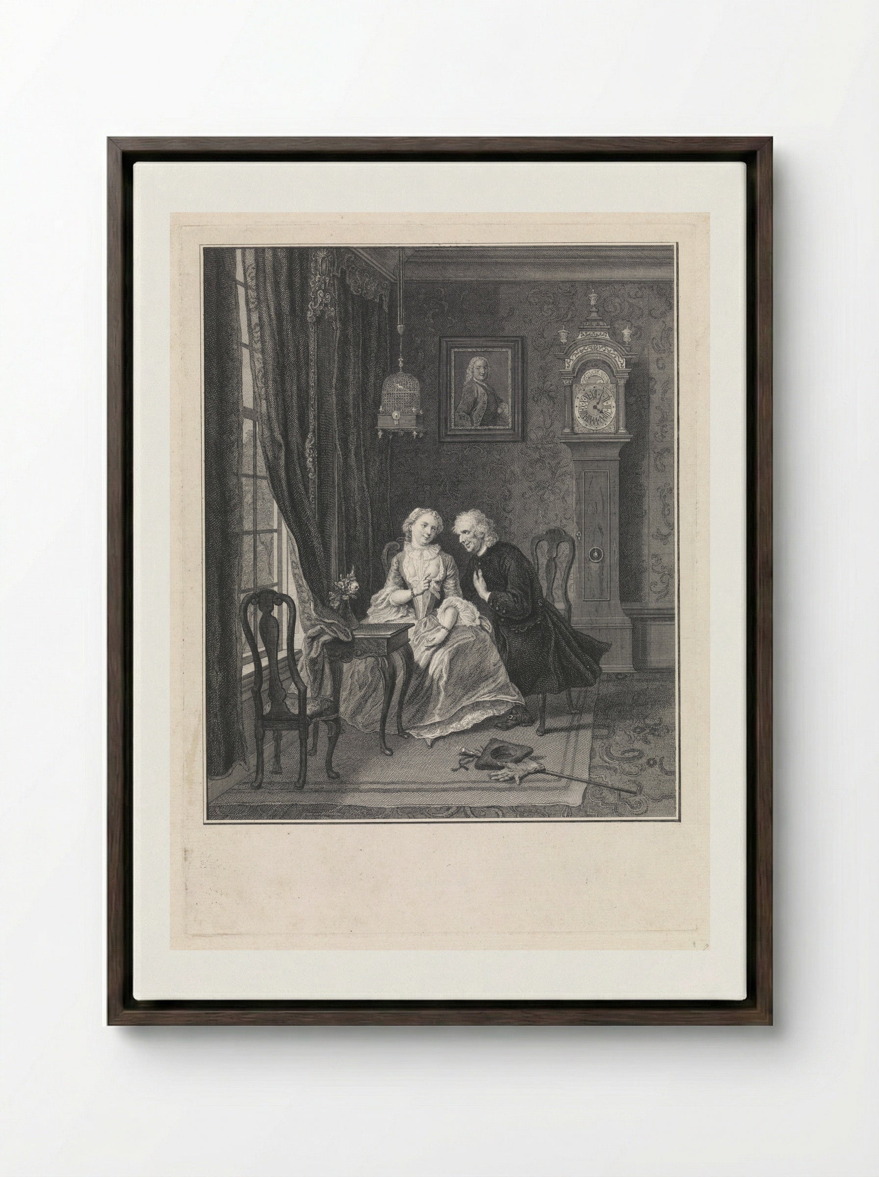 Wanhebbelijke liefde: weduwnaar Joost en Lucia - Pieter Tanjé - Framed Canvas Dark Wood