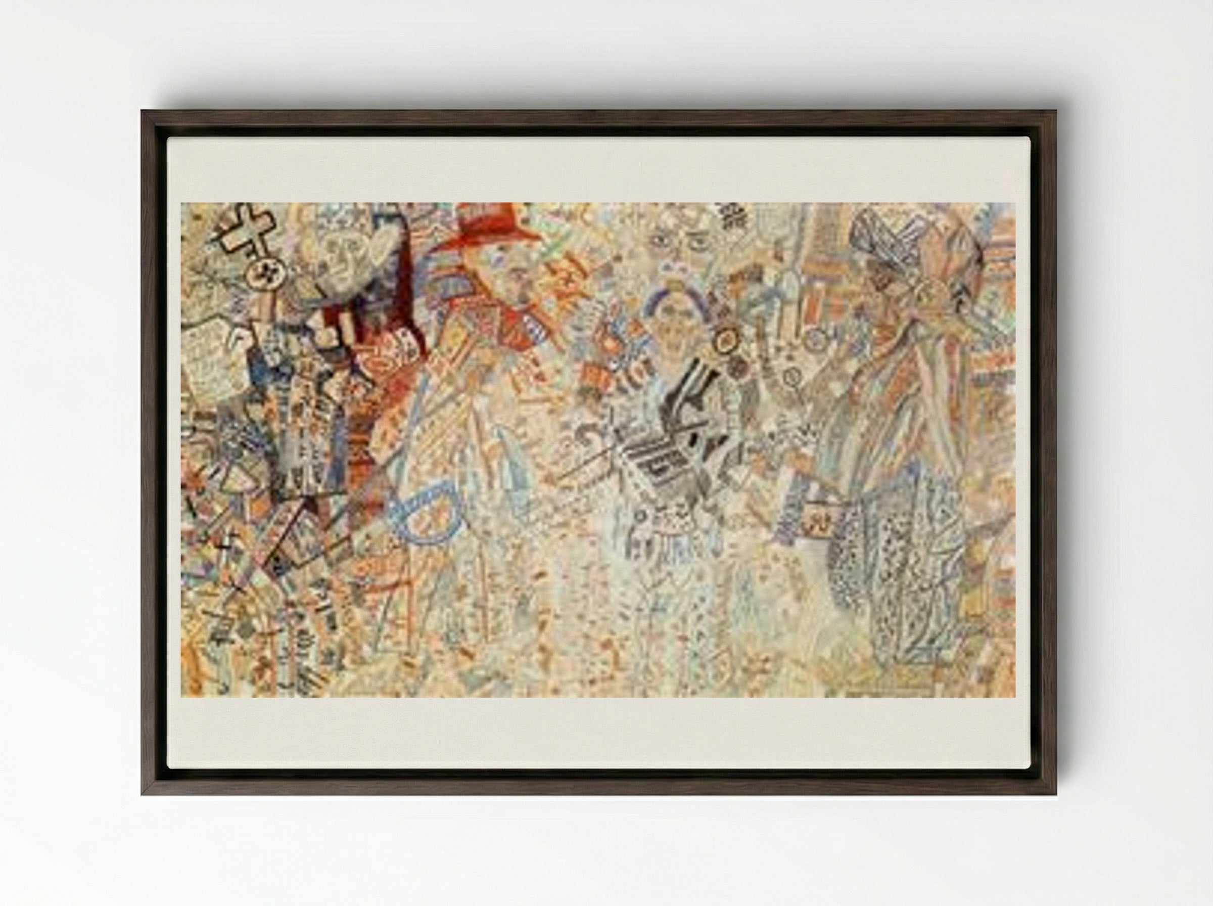 Colonial Policy - Pavel Filonov - Framed Canvas Dark Wood