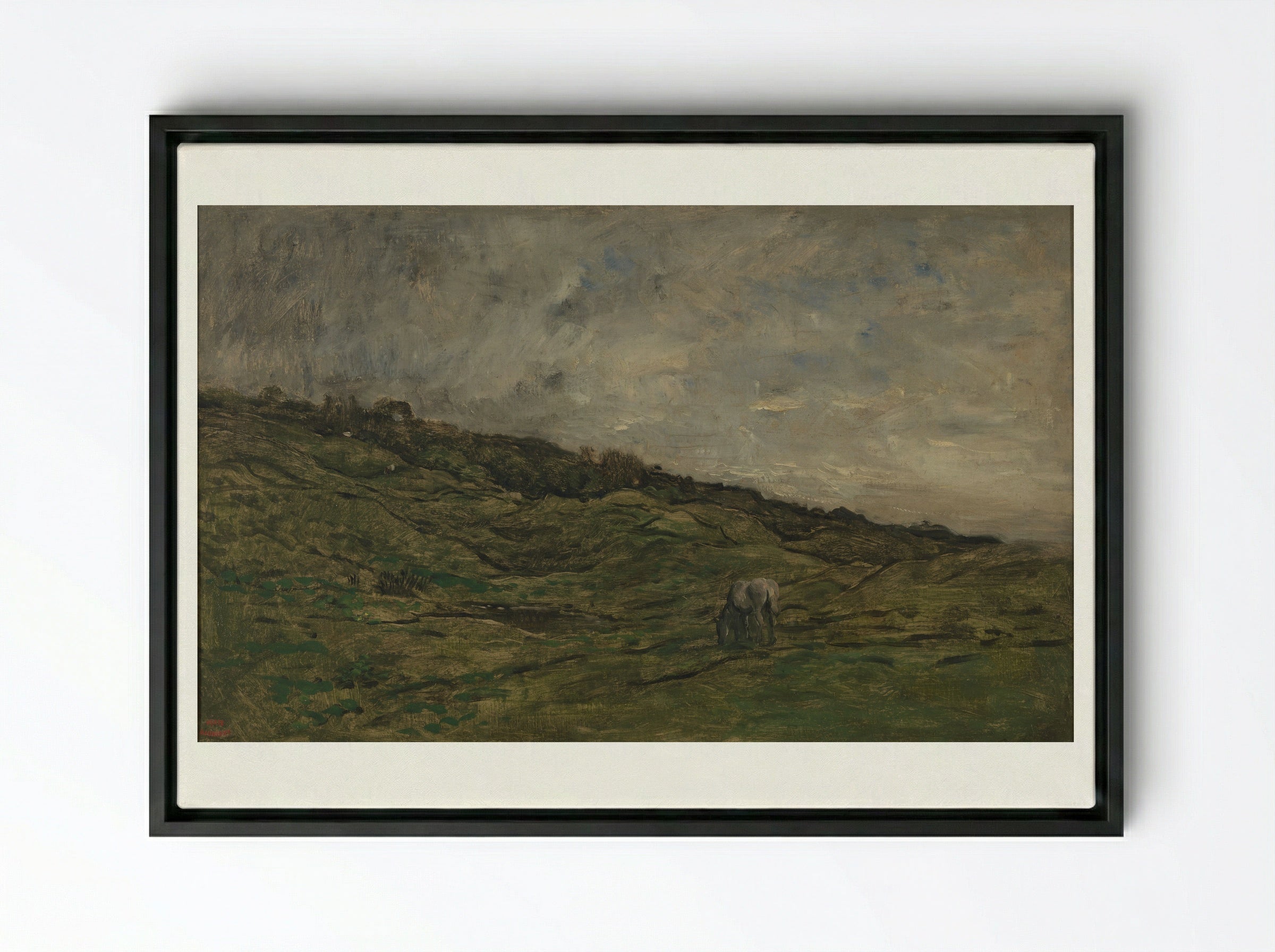 Landscape near Villerville - Charles-François Daubigny - Framed Canvas Black