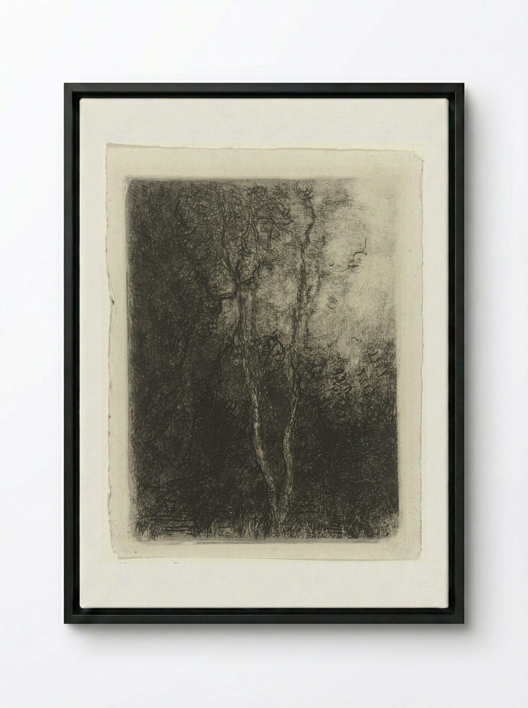 Landschap met bomen - Matthijs Maris - Framed Canvas Black