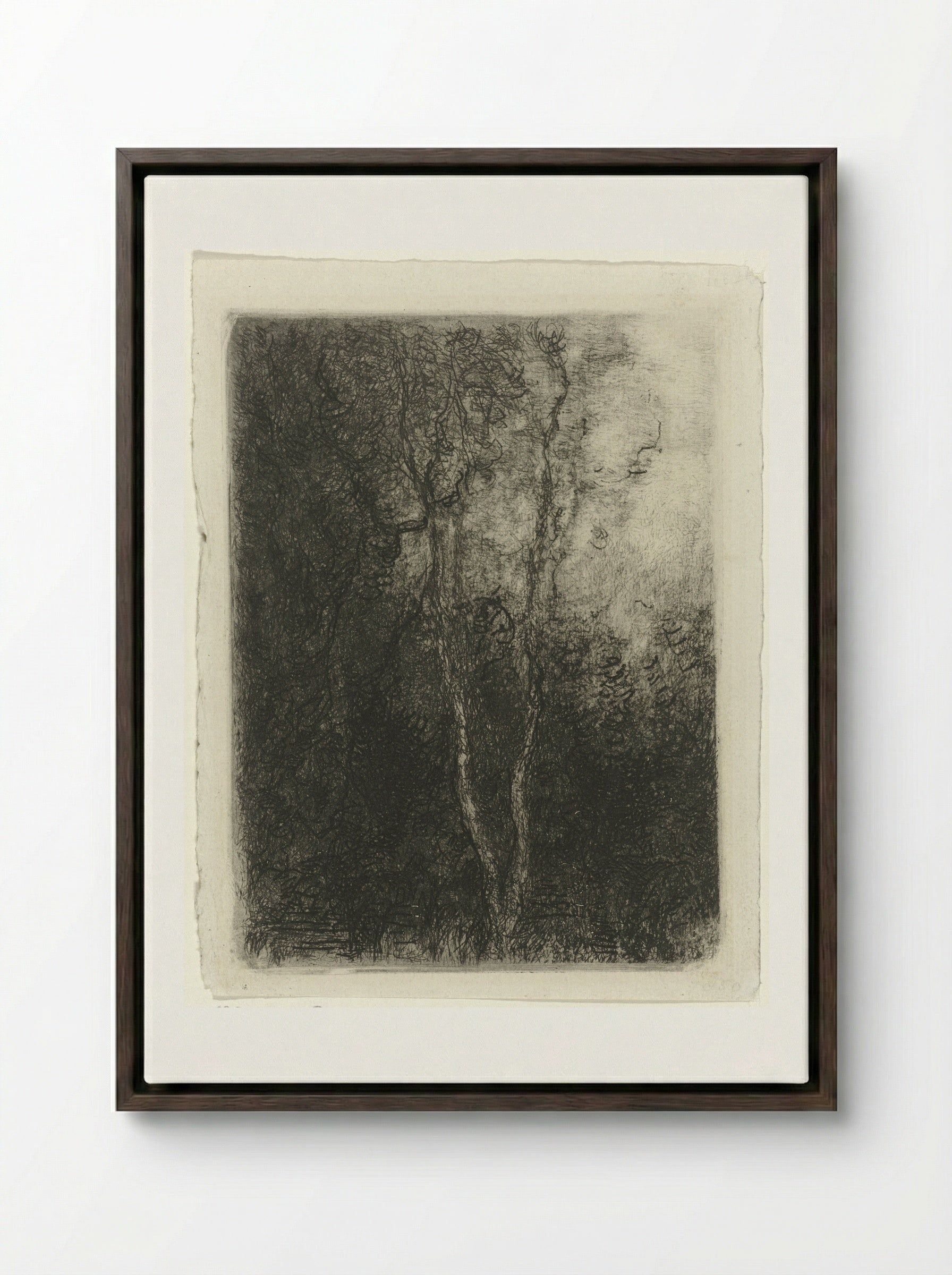 Landschap met bomen - Matthijs Maris - Framed Canvas Dark Wood