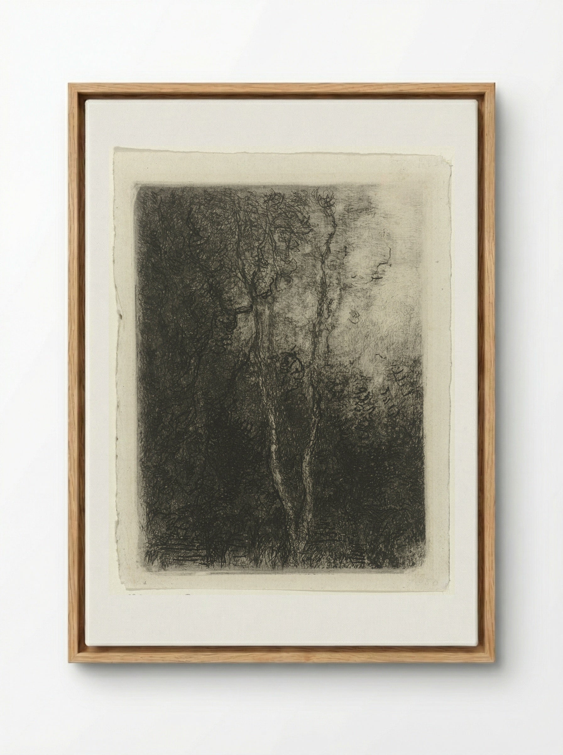 Landschap met bomen - Matthijs Maris - Framed Canvas Wood