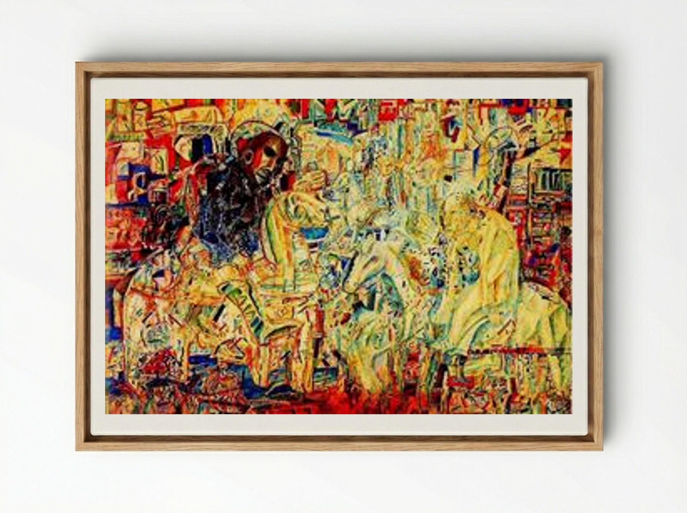 Horsemen - Pavel Filonov - Framed Canvas Wood