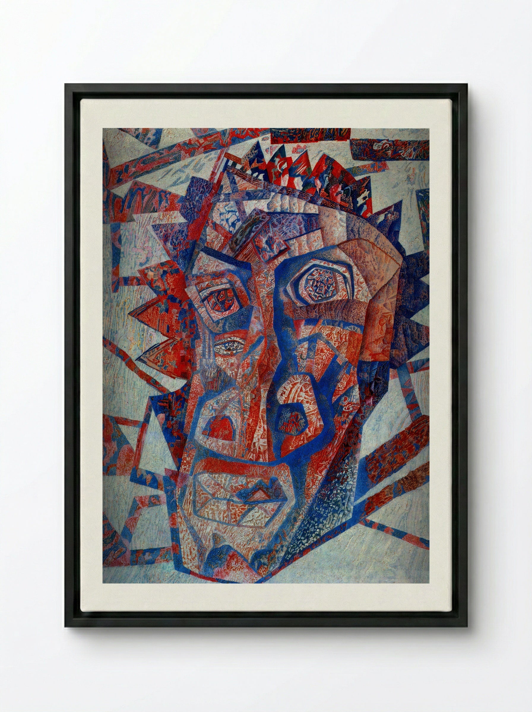 Head - Pavel Filonov - Framed Canvas Black