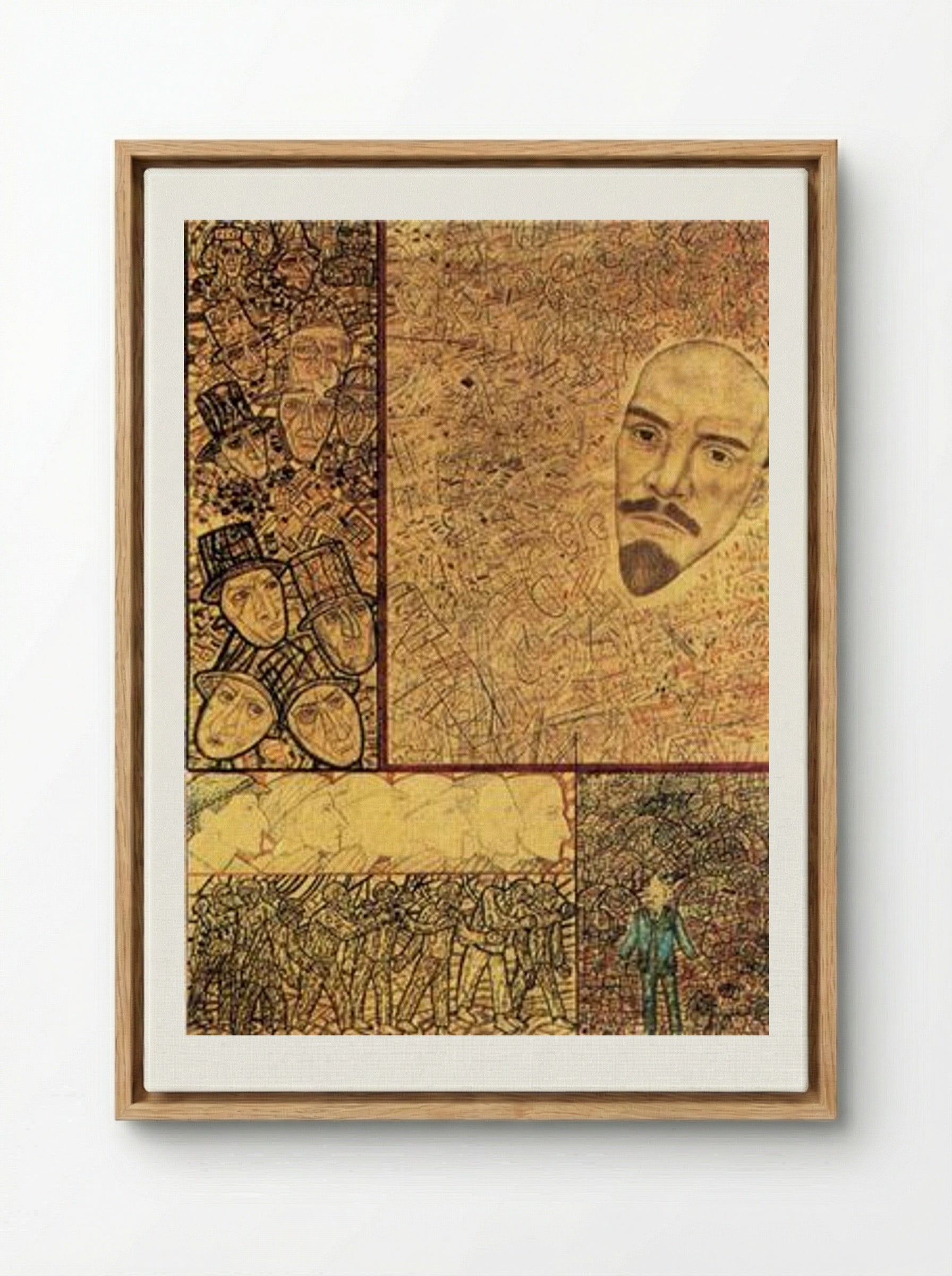 GOELRO (Lenin's Plan for the Electrification of Russia) - Pavel Filonov - Framed Canvas Wood