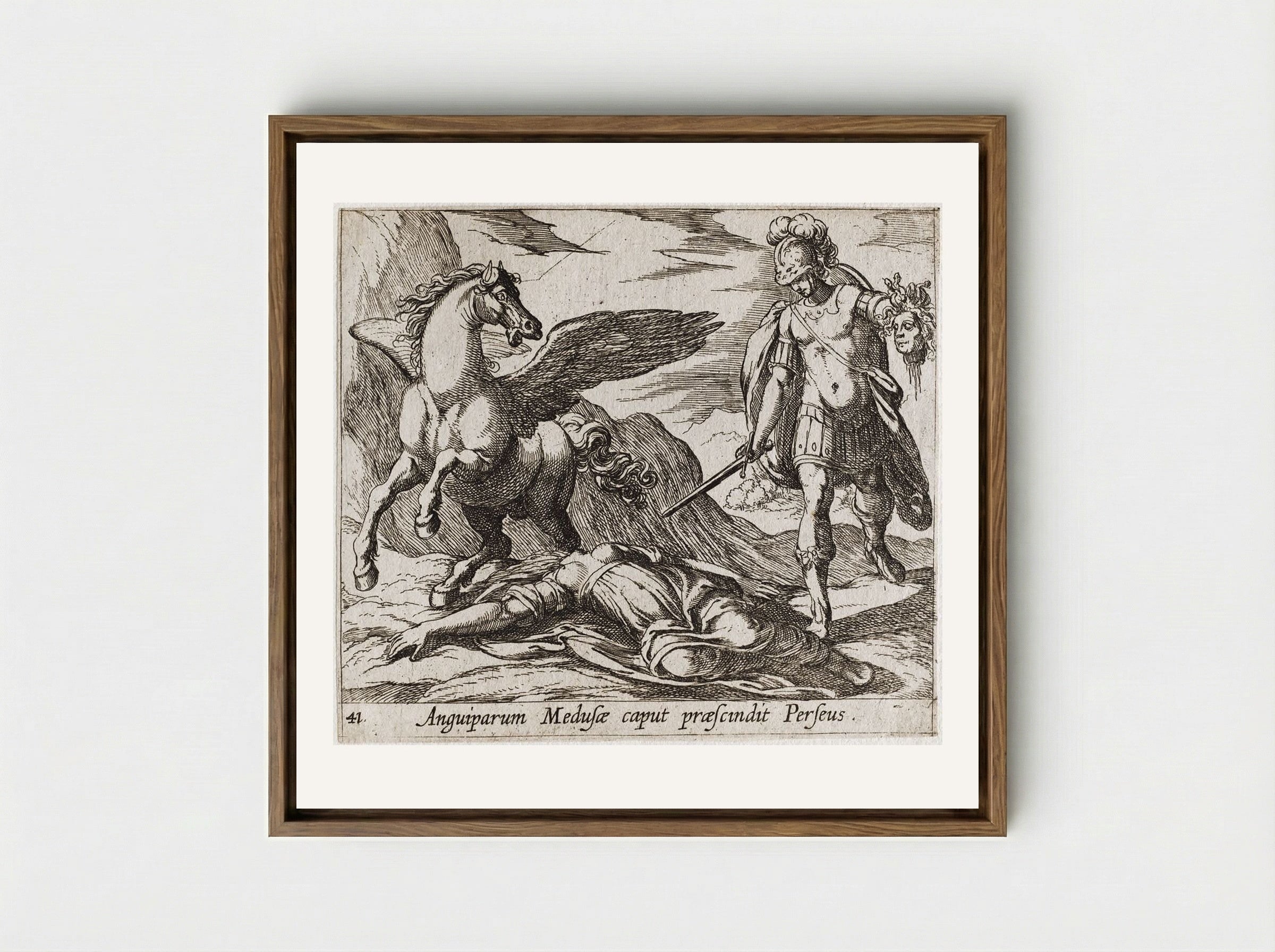 Perseus Killing Medusa - Antonio Tempesta - Framed Canvas Wood