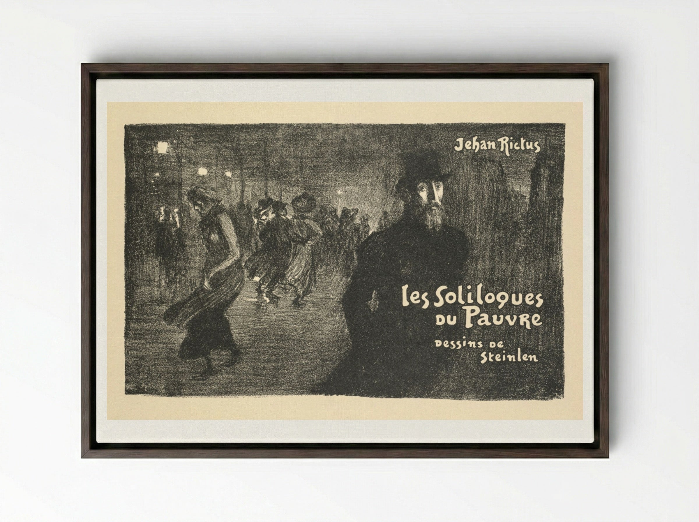Prospectus de Librarie et de Journaux: les soliloques du Pauvre - Théophile Alexandre Steinlen - Framed Canvas Dark Wood