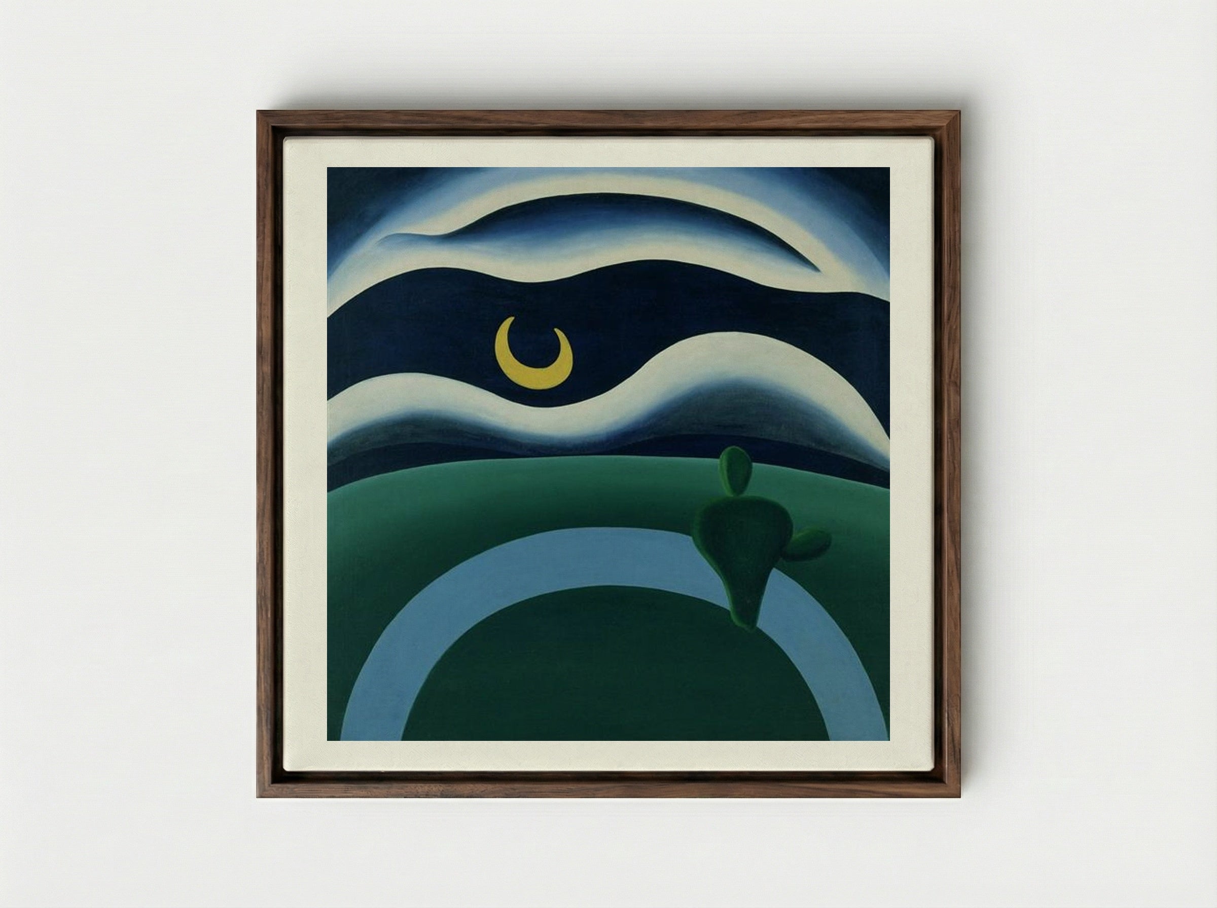 A Lua (The Moon) - Tarsila do Amaral - Framed Canvas Dark Wood
