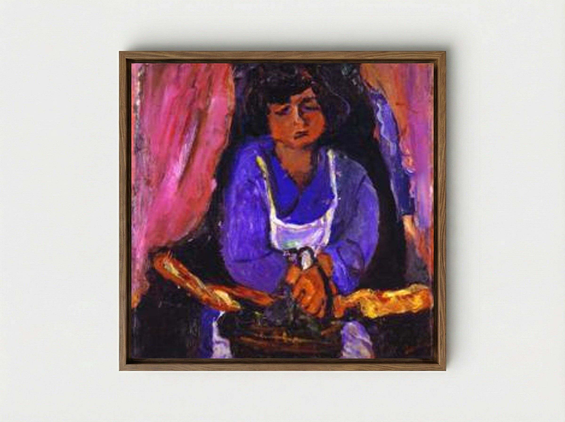 Servant Girl in Blue - Chaim Soutine - Framed Canvas Wood