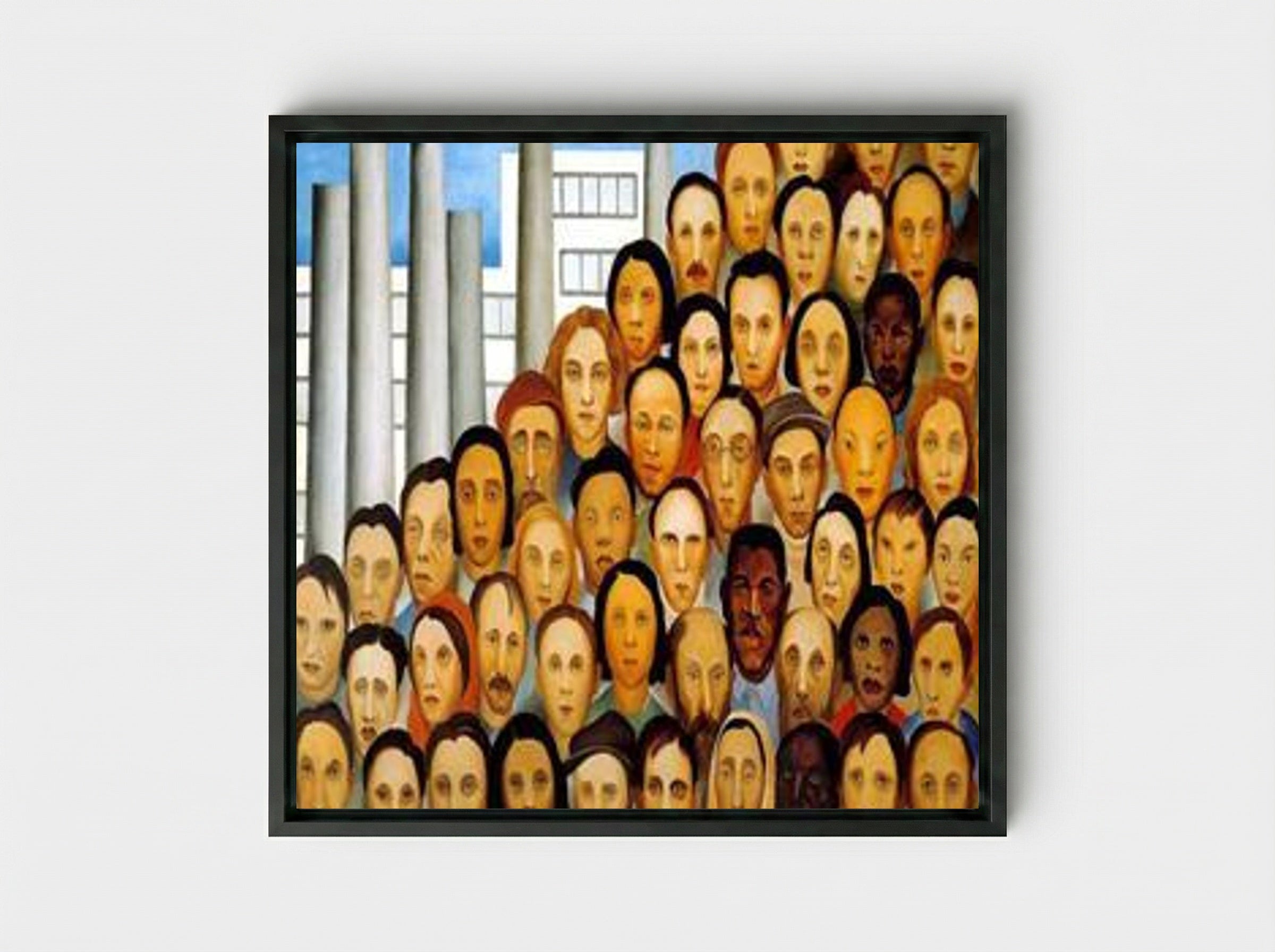 Operários - Tarsila do Amaral - Framed Canvas Black