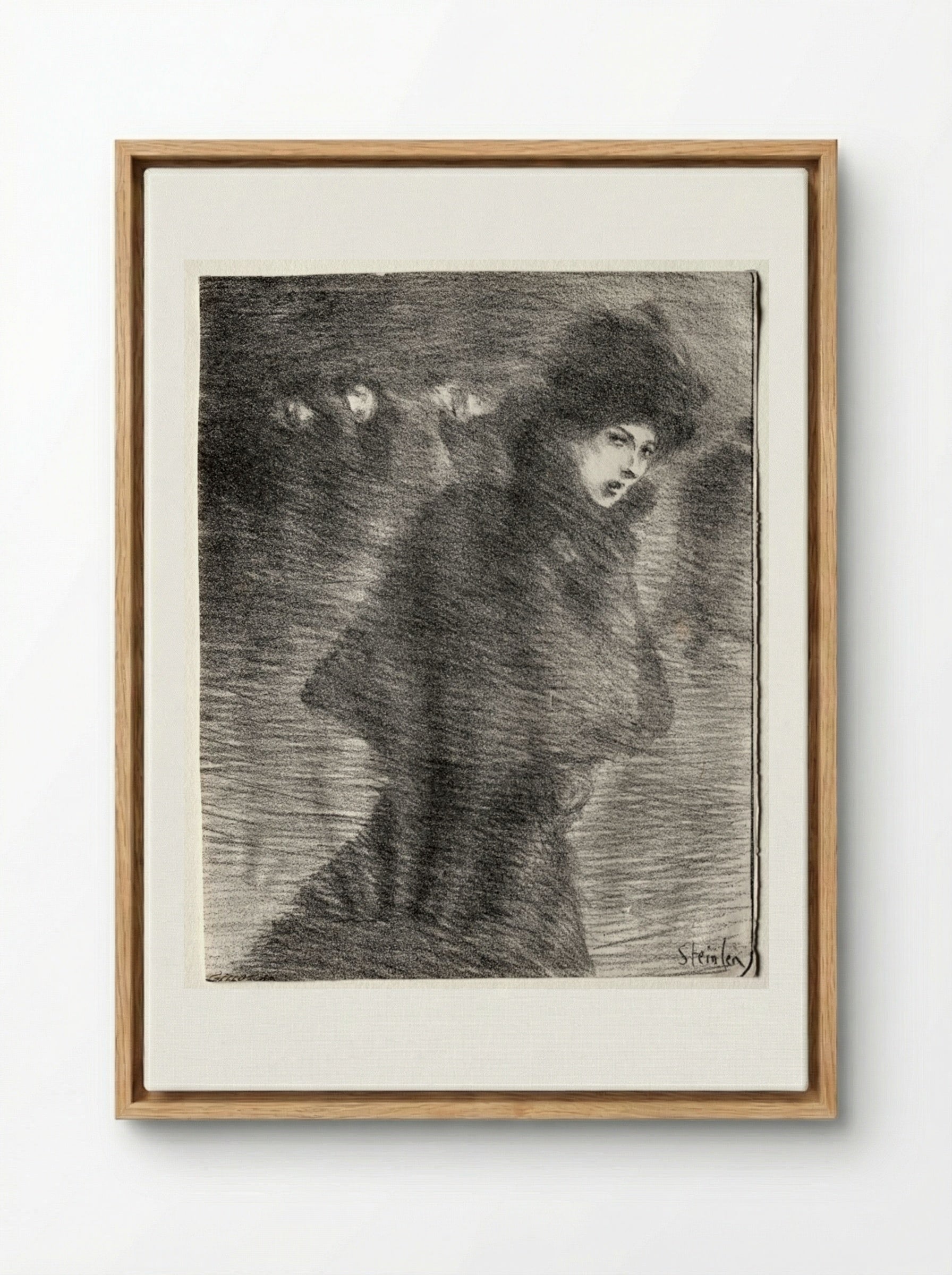 A Woman Passing By - Théophile Alexandre Steinlen - Framed Canvas Wood