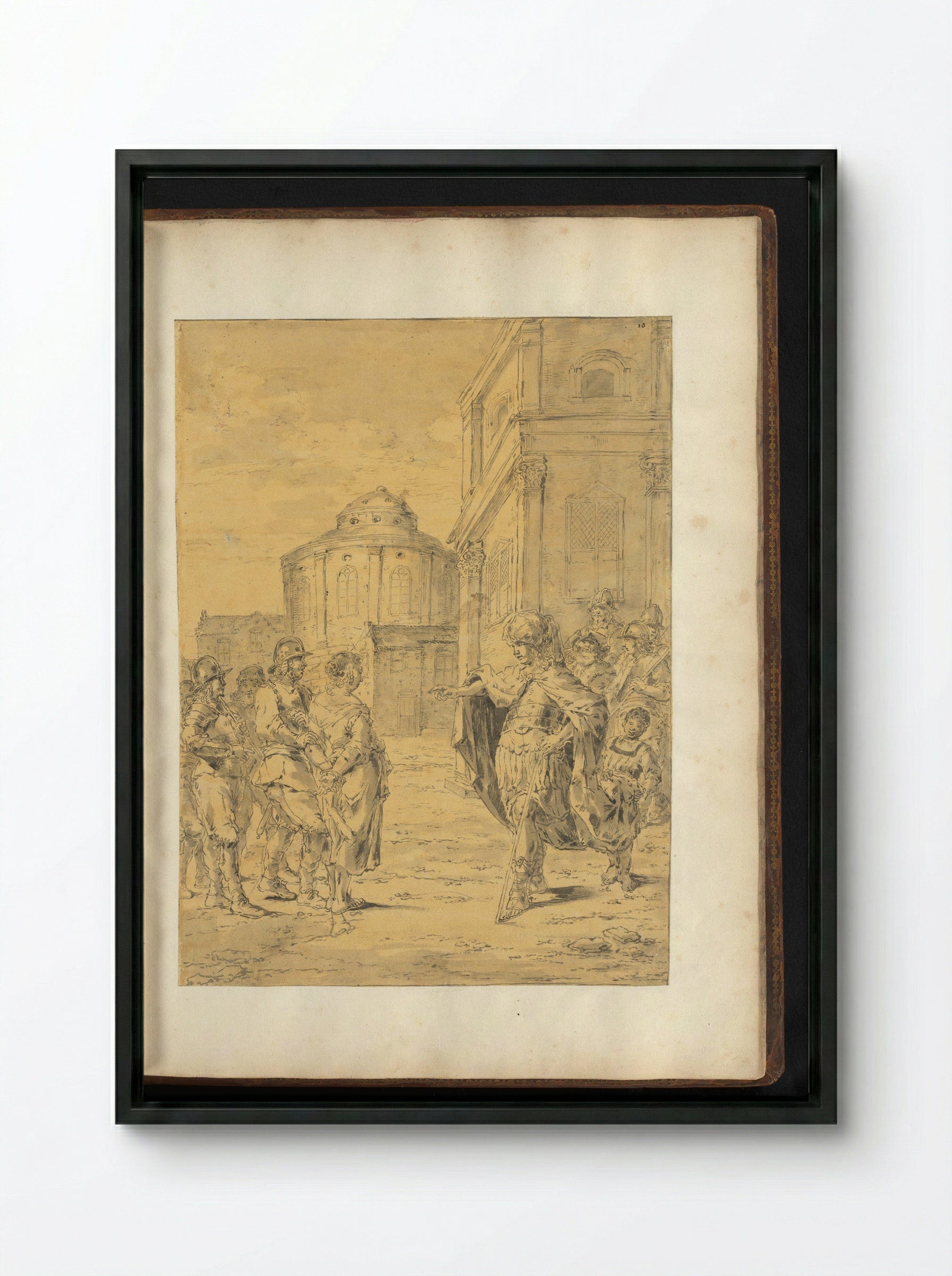Timoclea Brought Before Alexander the Great - Leonaert Bramer - Framed Canvas Black