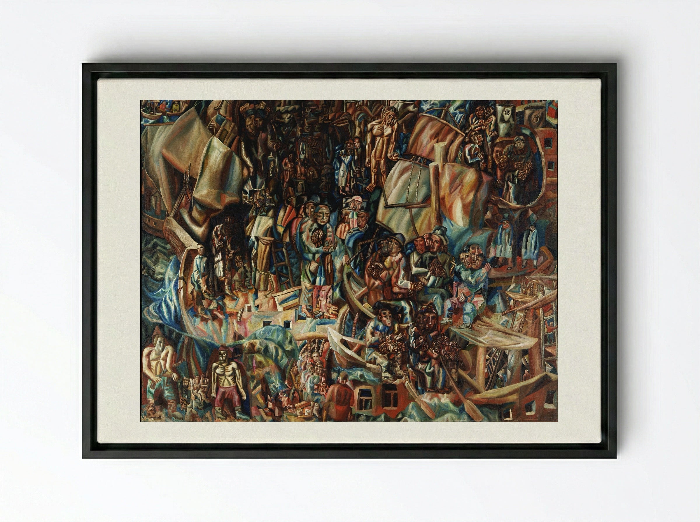 Ships - Pavel Filonov - Framed Canvas Black