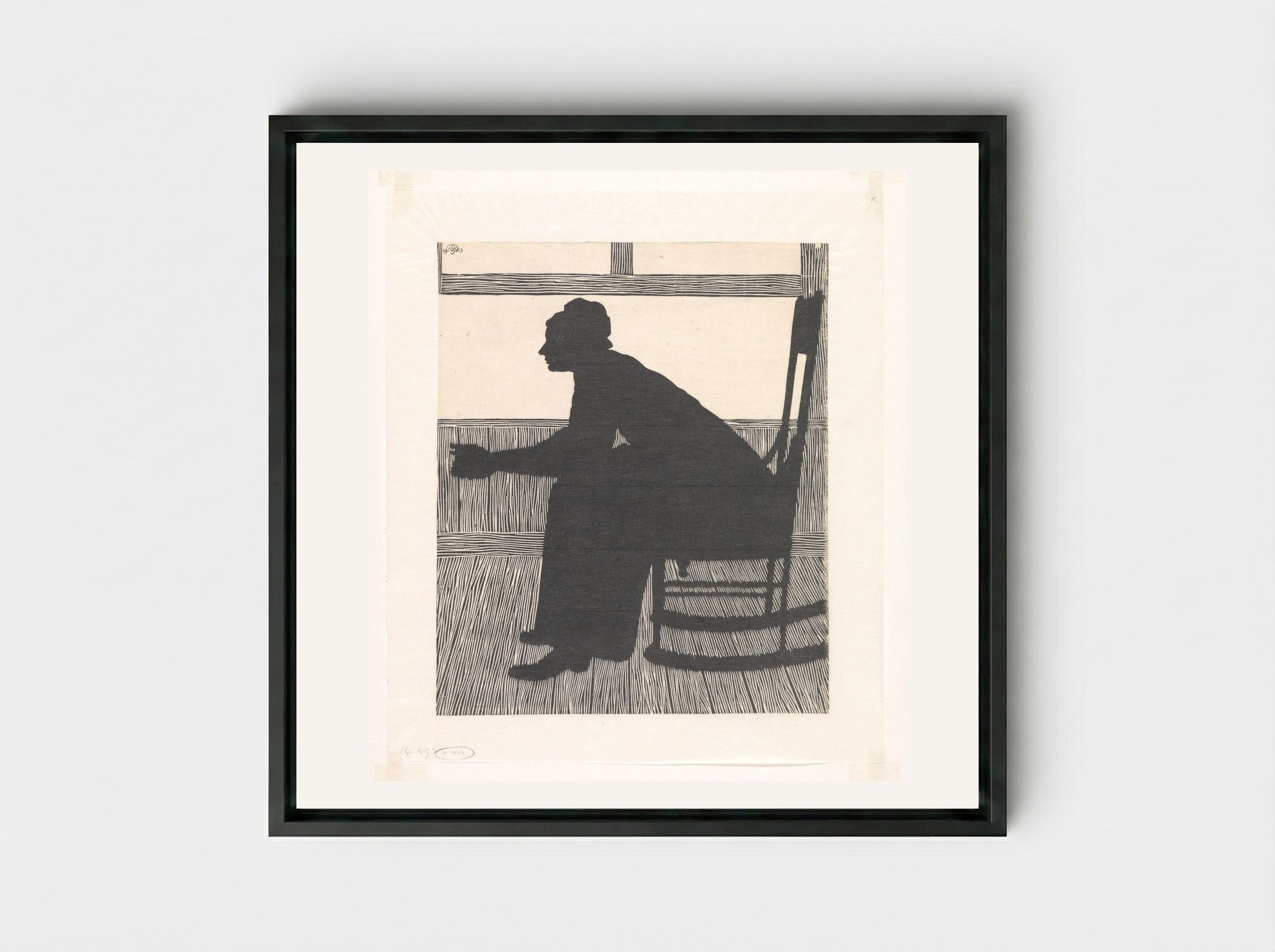 Silhouet (Vrouw in schommelstoel) - Samuel Jessurun de Mesquita - Framed Canvas Black