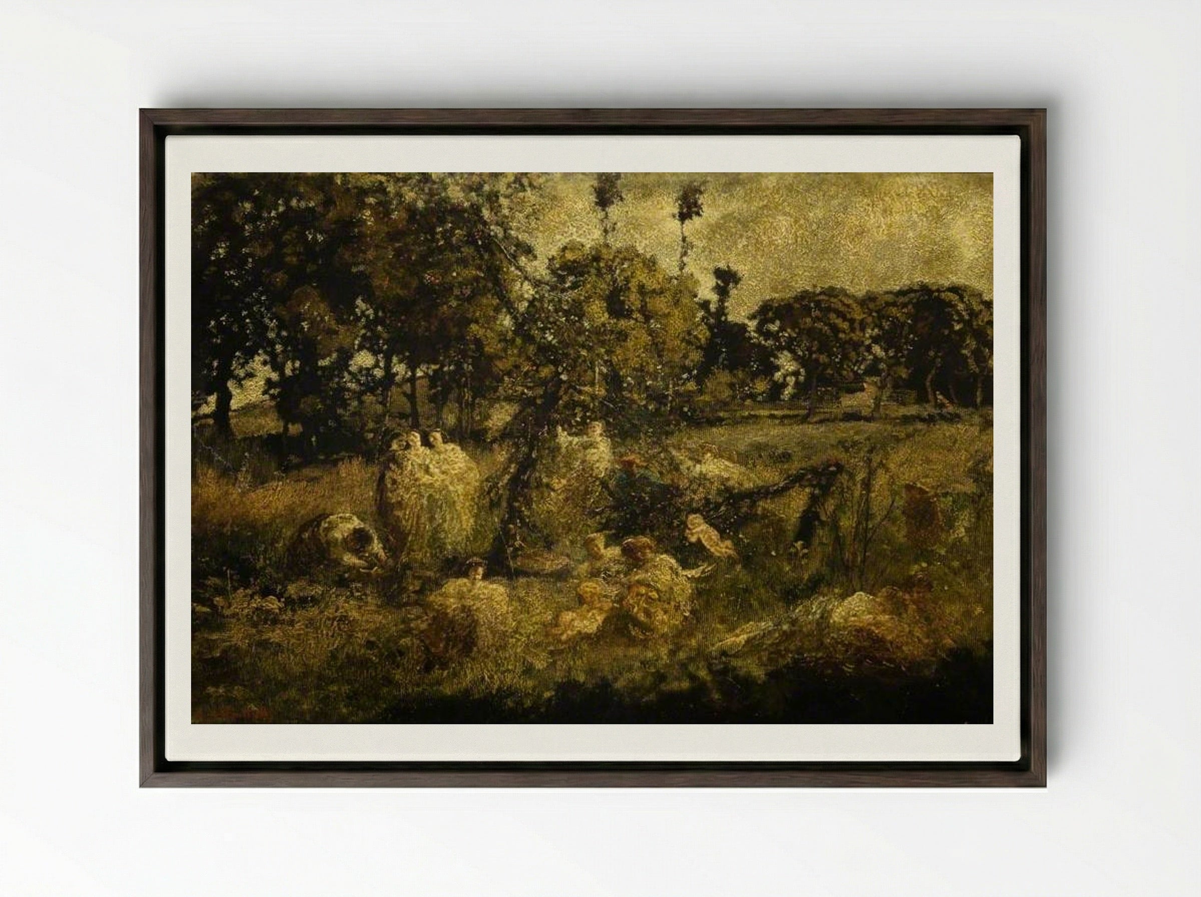 Autumn - Adolphe Monticelli - Framed Canvas Dark Wood