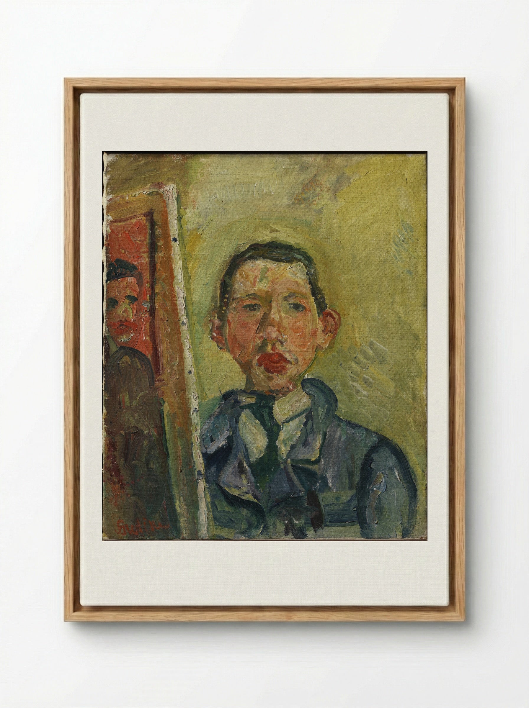 Self Portrait with Beard - Chaim Soutine - Framed Canvas Wood