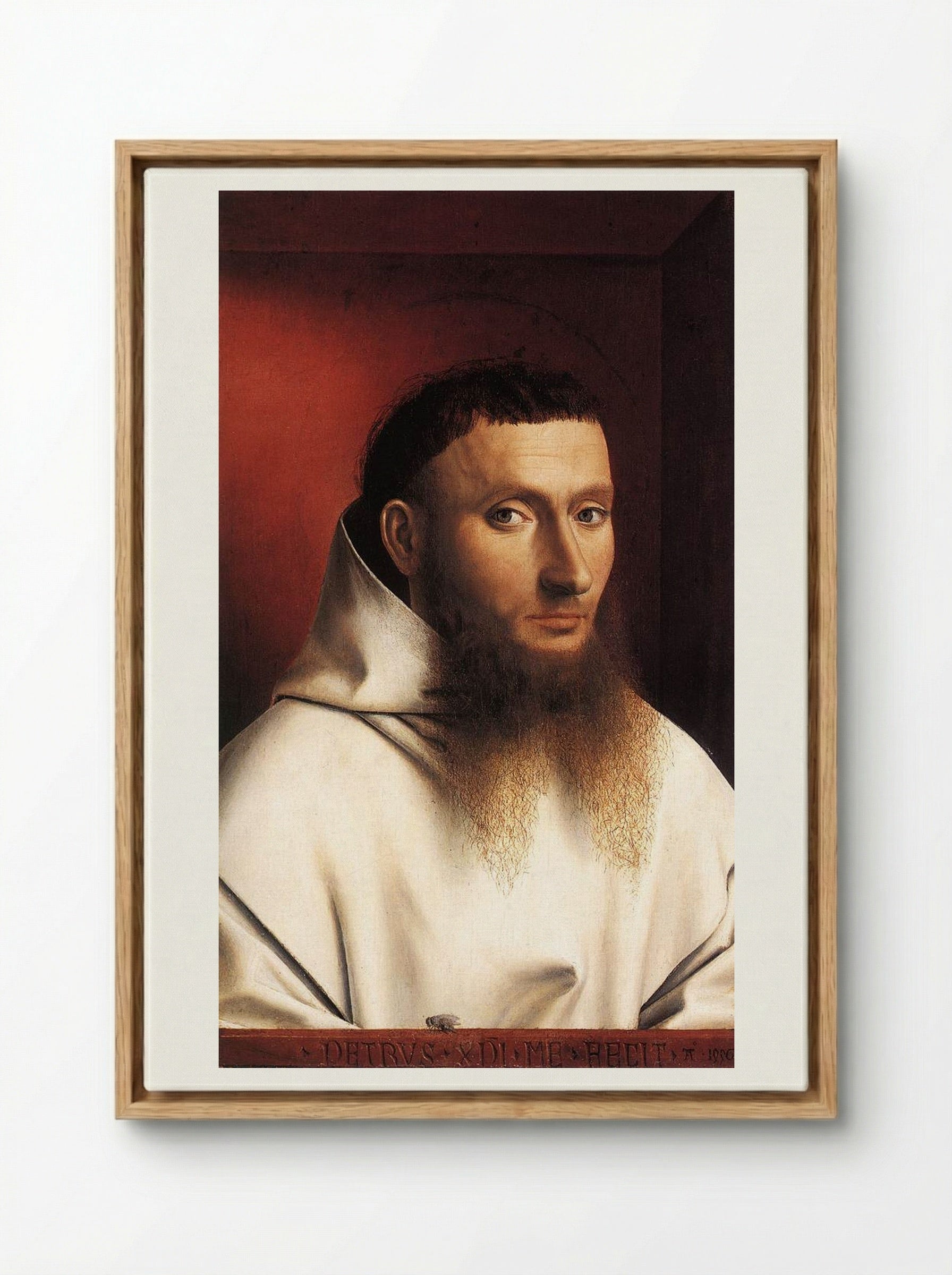 Portrait of a Carthusian - Petrus Christus - Framed Canvas Wood
