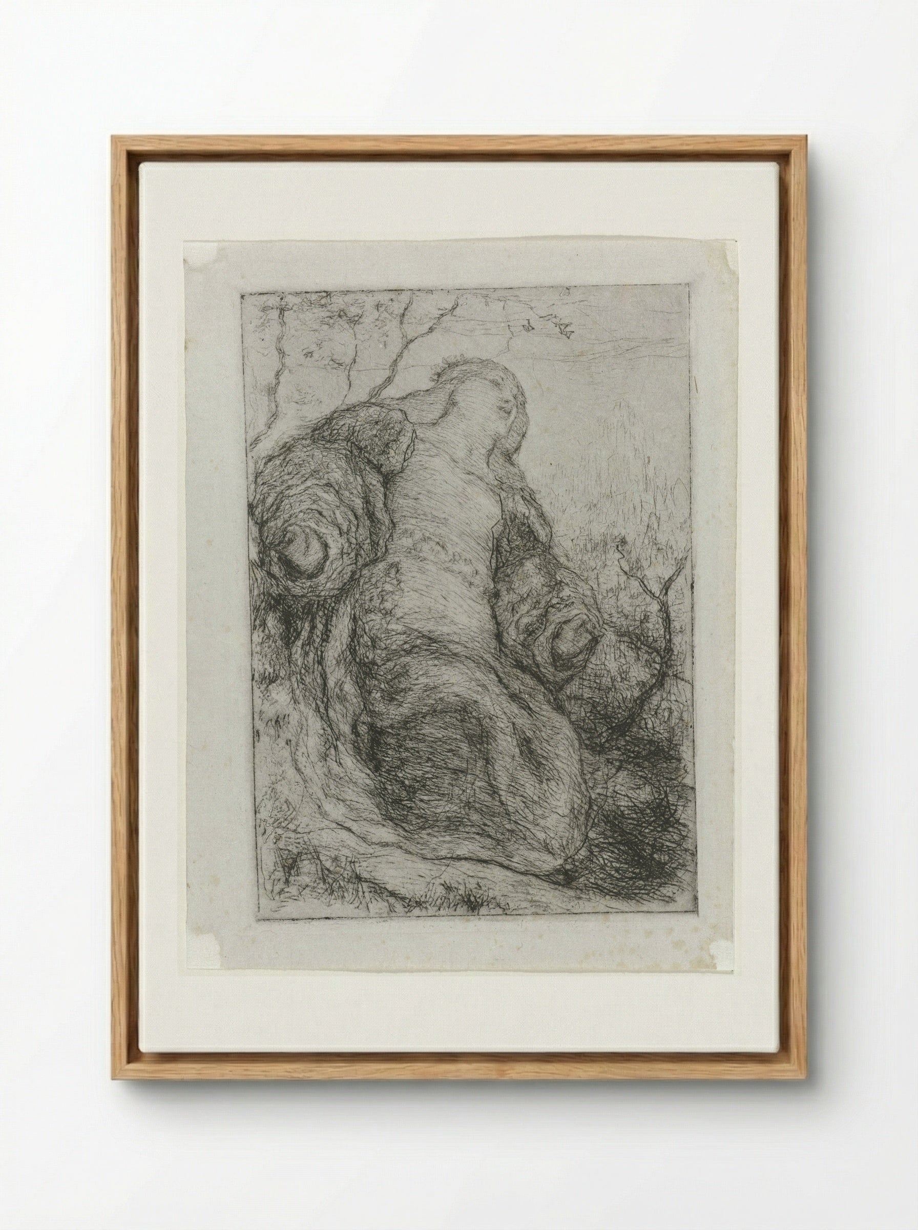 Vrouw onder een boom - Matthijs Maris - Framed Canvas Wood