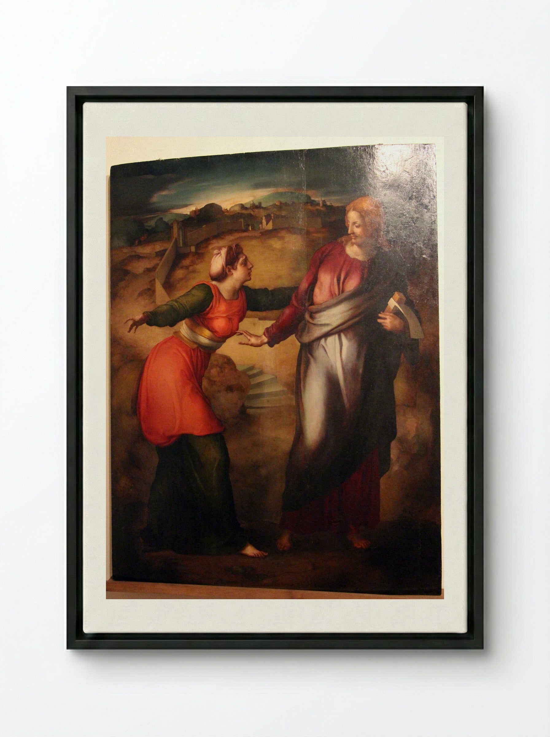 Noli Me Tangere - Jacopo Pontormo - Framed Canvas Black