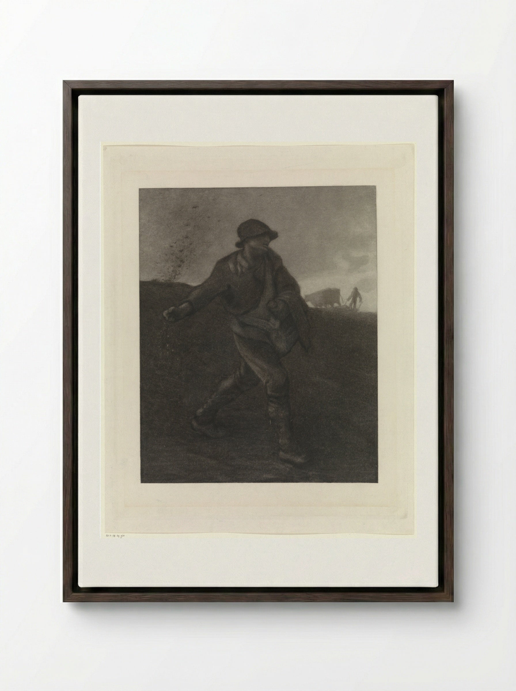 De zaaier, naar Millet - Matthijs Maris - Framed Canvas Dark Wood