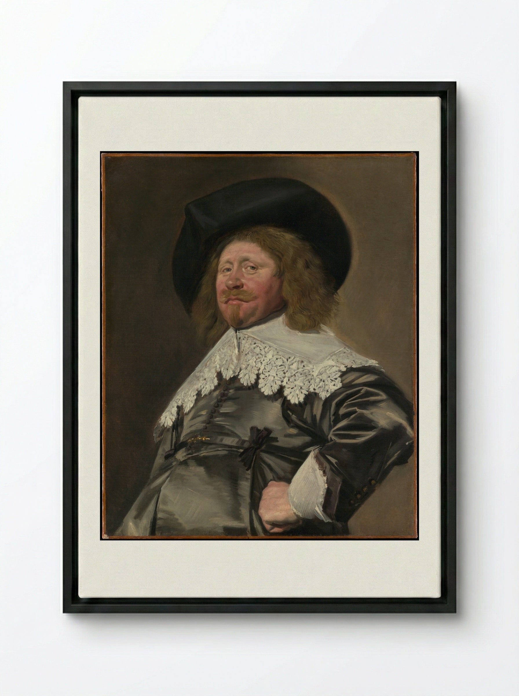 Portrait of a Man, Possibly Nicolaes Pietersz Duyst van Voorhout - Frans Hals - Framed Canvas Black