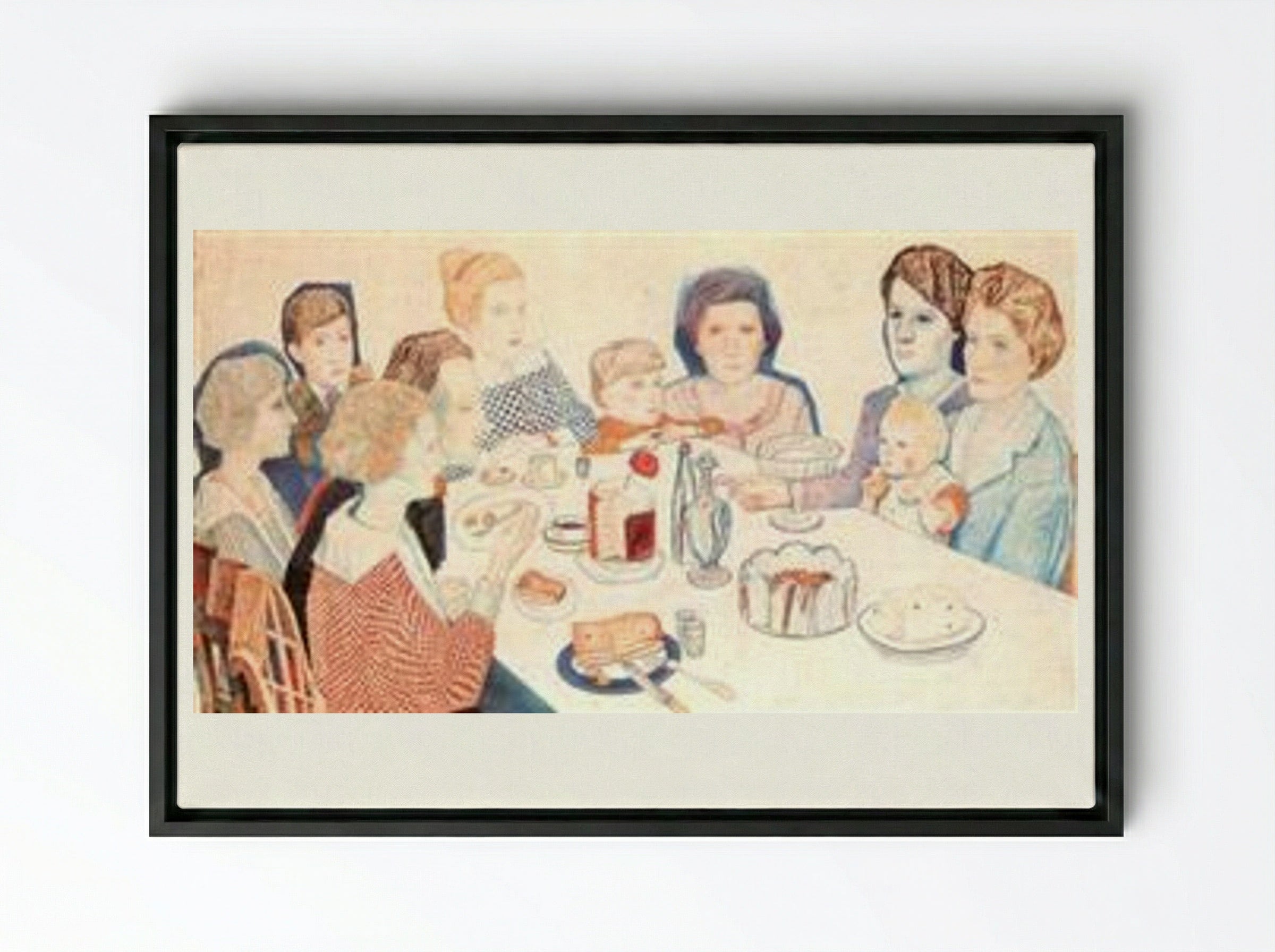 A Family Portrait - Pavel Filonov - Framed Canvas Black