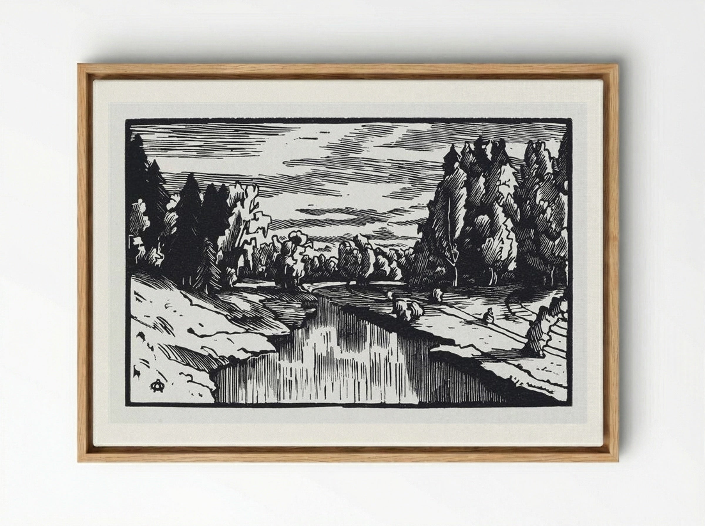 The Valley of the River Slavyanka - Anna Ostroumova-Lebedeva - Framed Canvas Wood