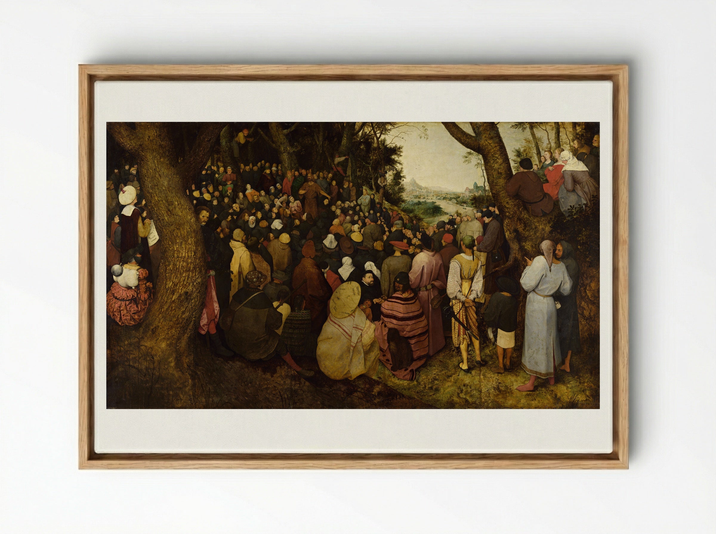 The Sermon of St. John the Baptist - Pieter Bruegel the Elder - Framed Canvas Wood