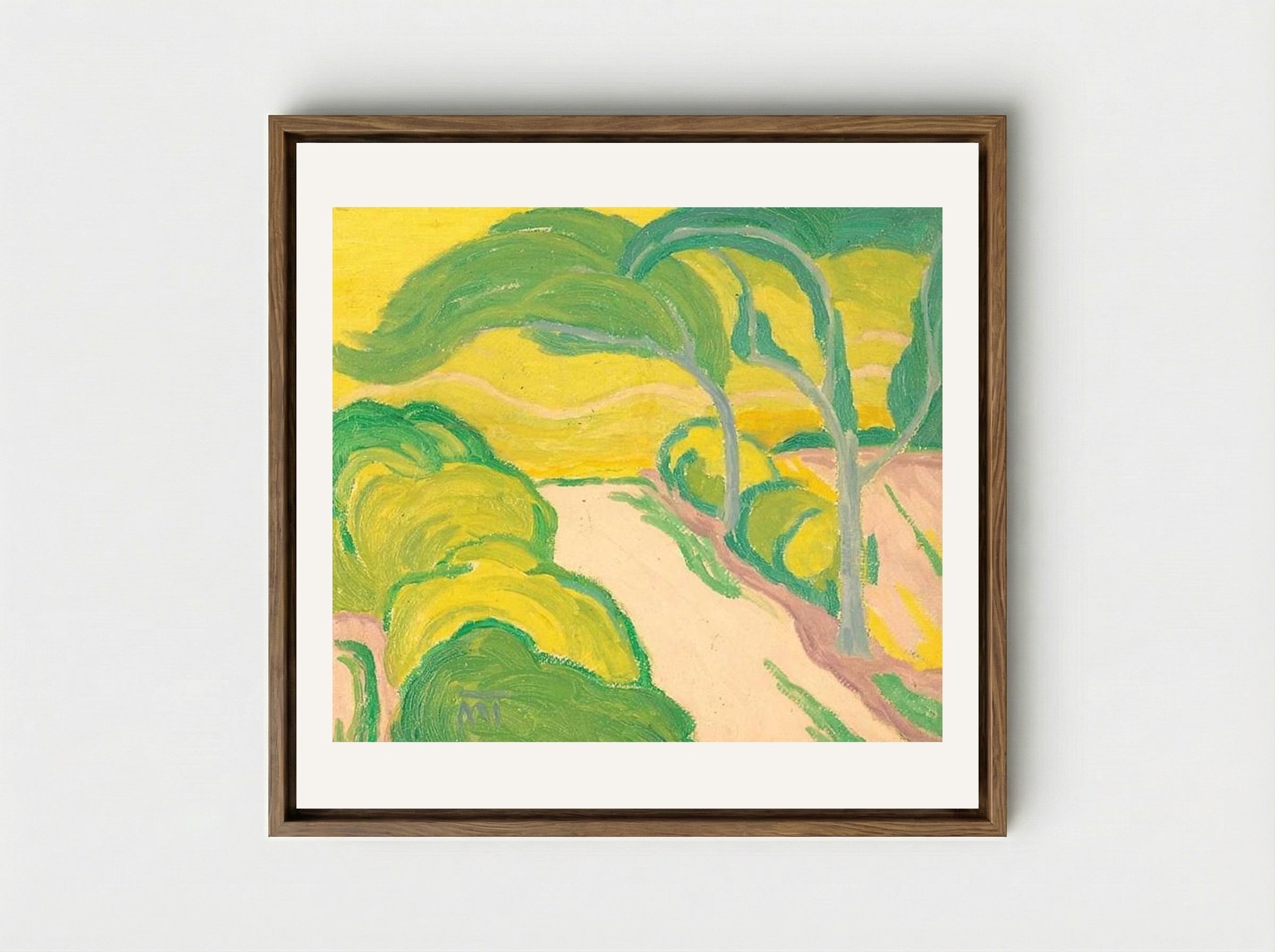 Landscape with Road - János Mattis-Teutsch - Framed Canvas Wood