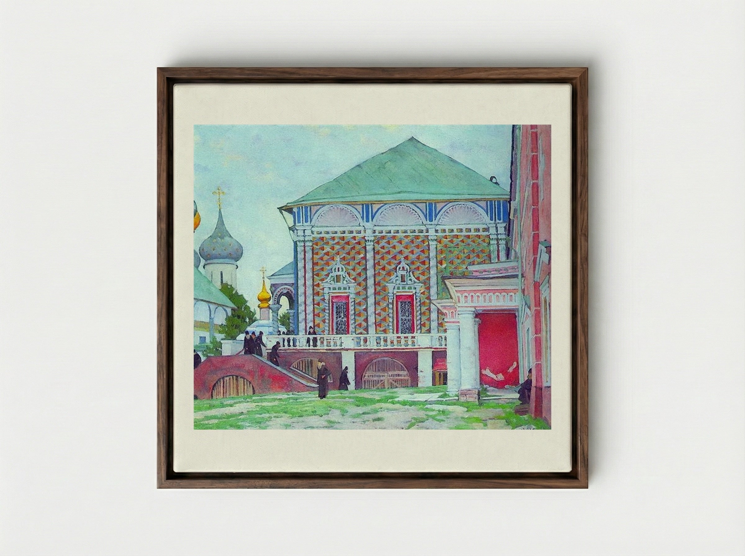Refectory of the Trinity Sergius Lavra - Konstantin Yuon - Framed Canvas Dark Wood