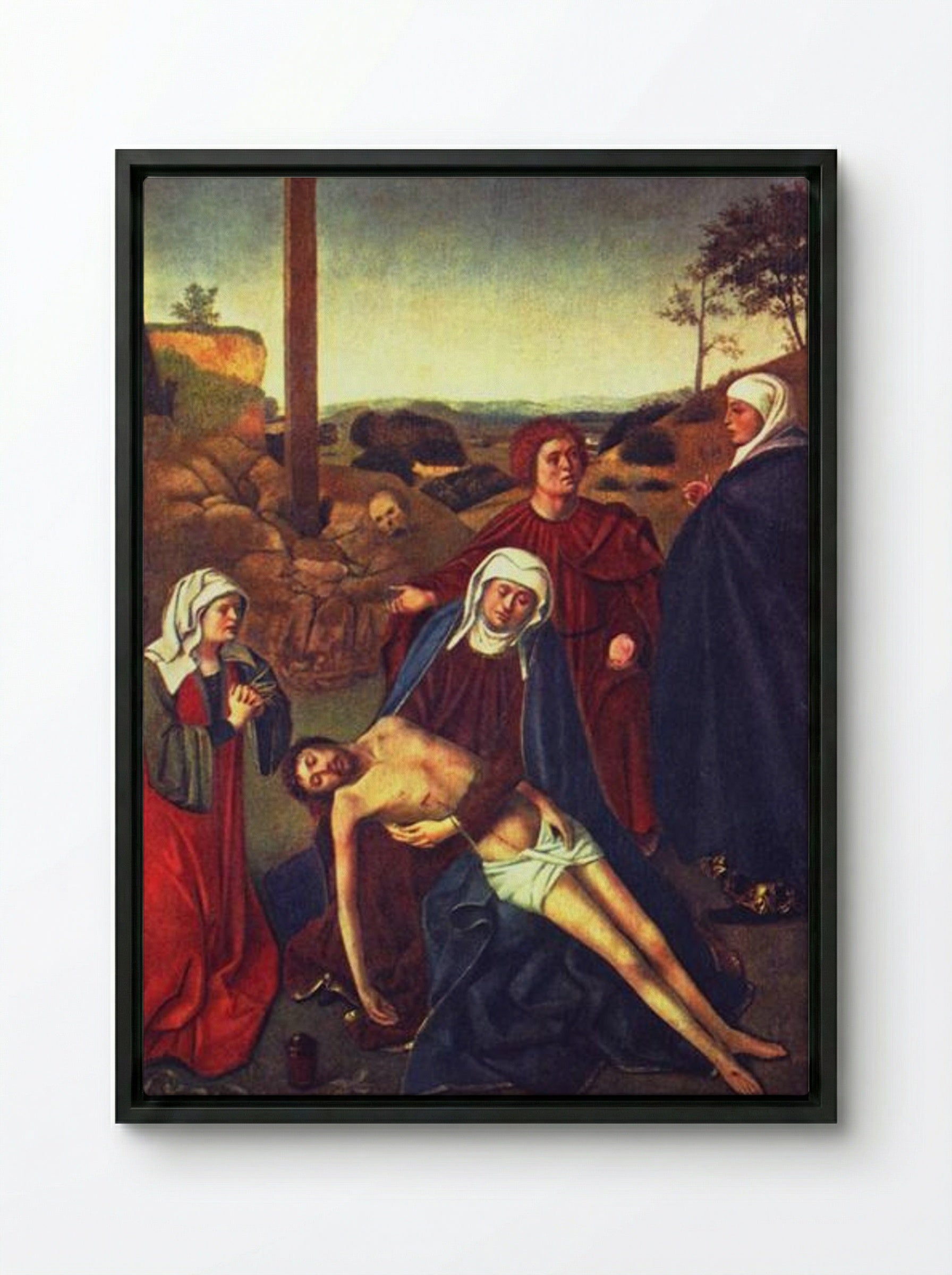The Lamentation - Petrus Christus - Framed Canvas Black
