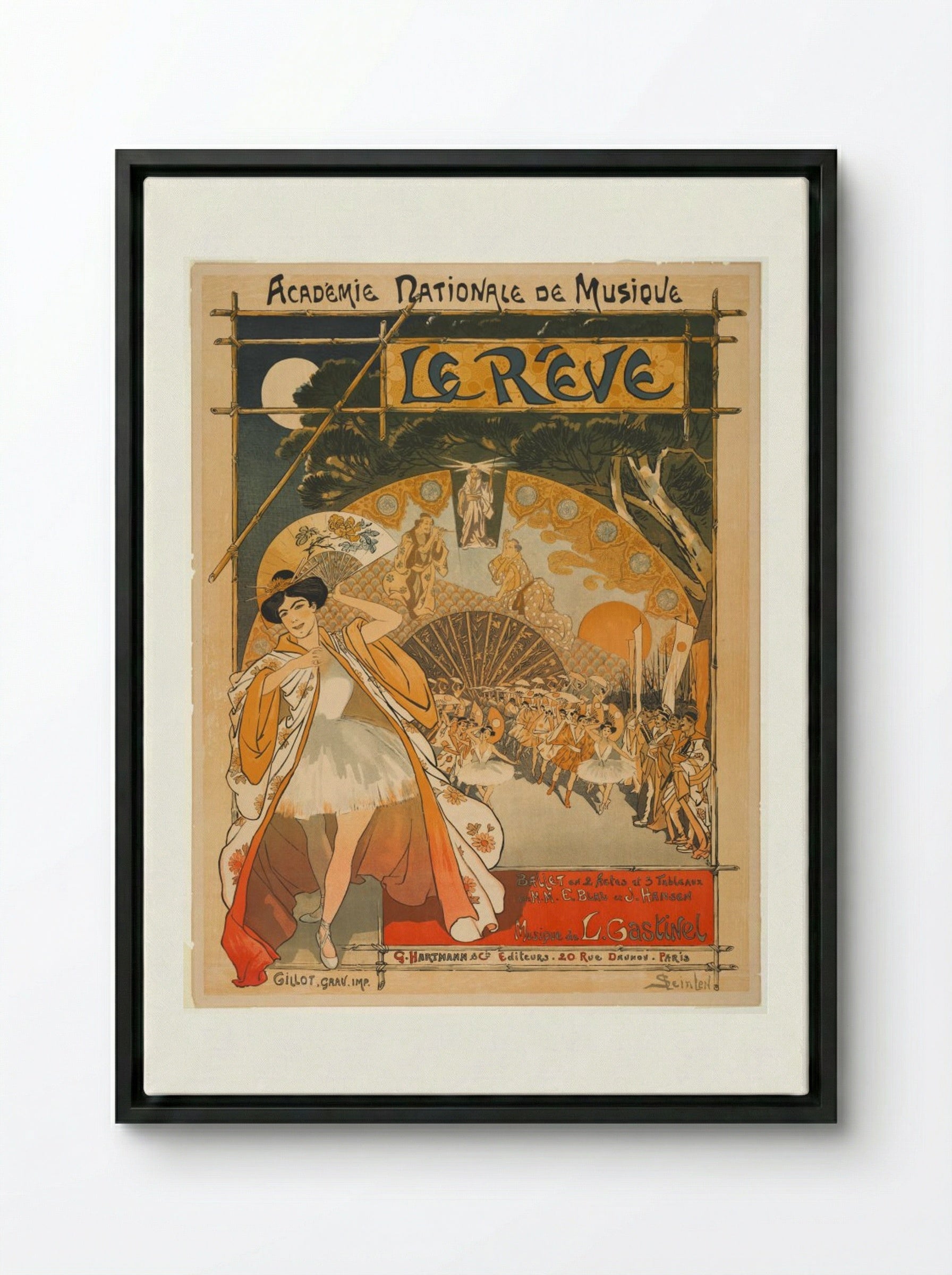 Le Rêve - Théophile Alexandre Steinlen - Framed Canvas Black