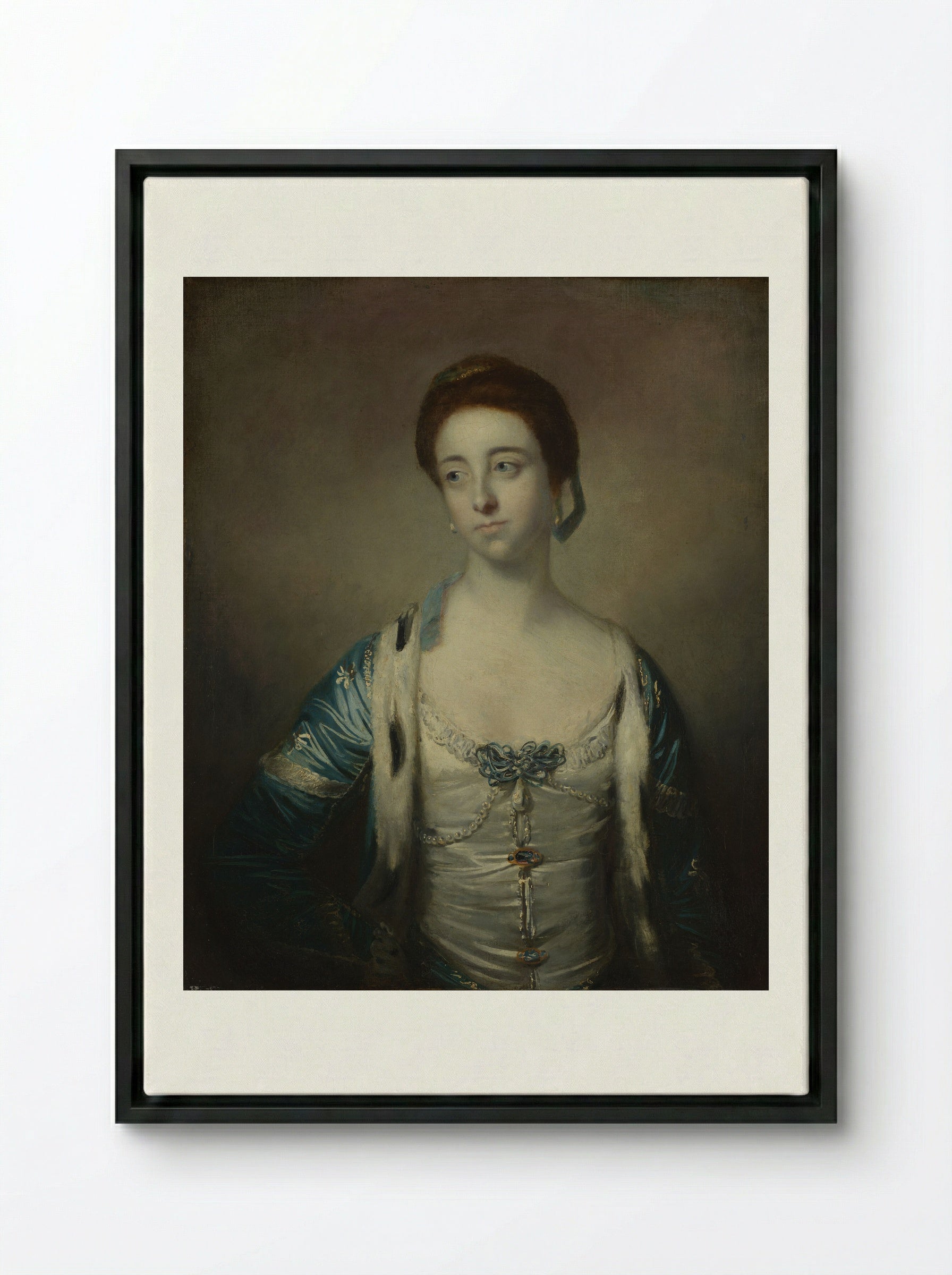 Mrs. Robert Brudenell - Sir Joshua Reynolds - Framed Canvas Black
