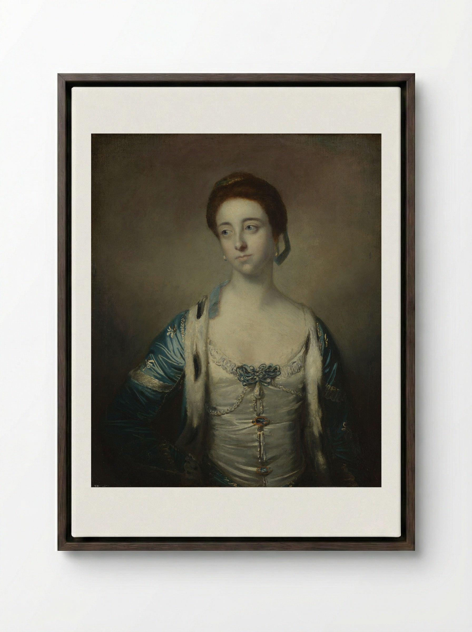 Mrs. Robert Brudenell - Sir Joshua Reynolds - Framed Canvas Dark Wood