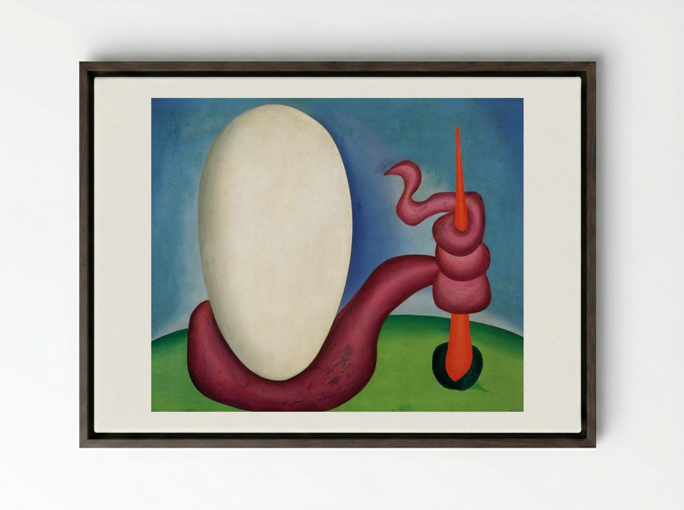 The Egg - Tarsila do Amaral - Framed Canvas Dark Wood