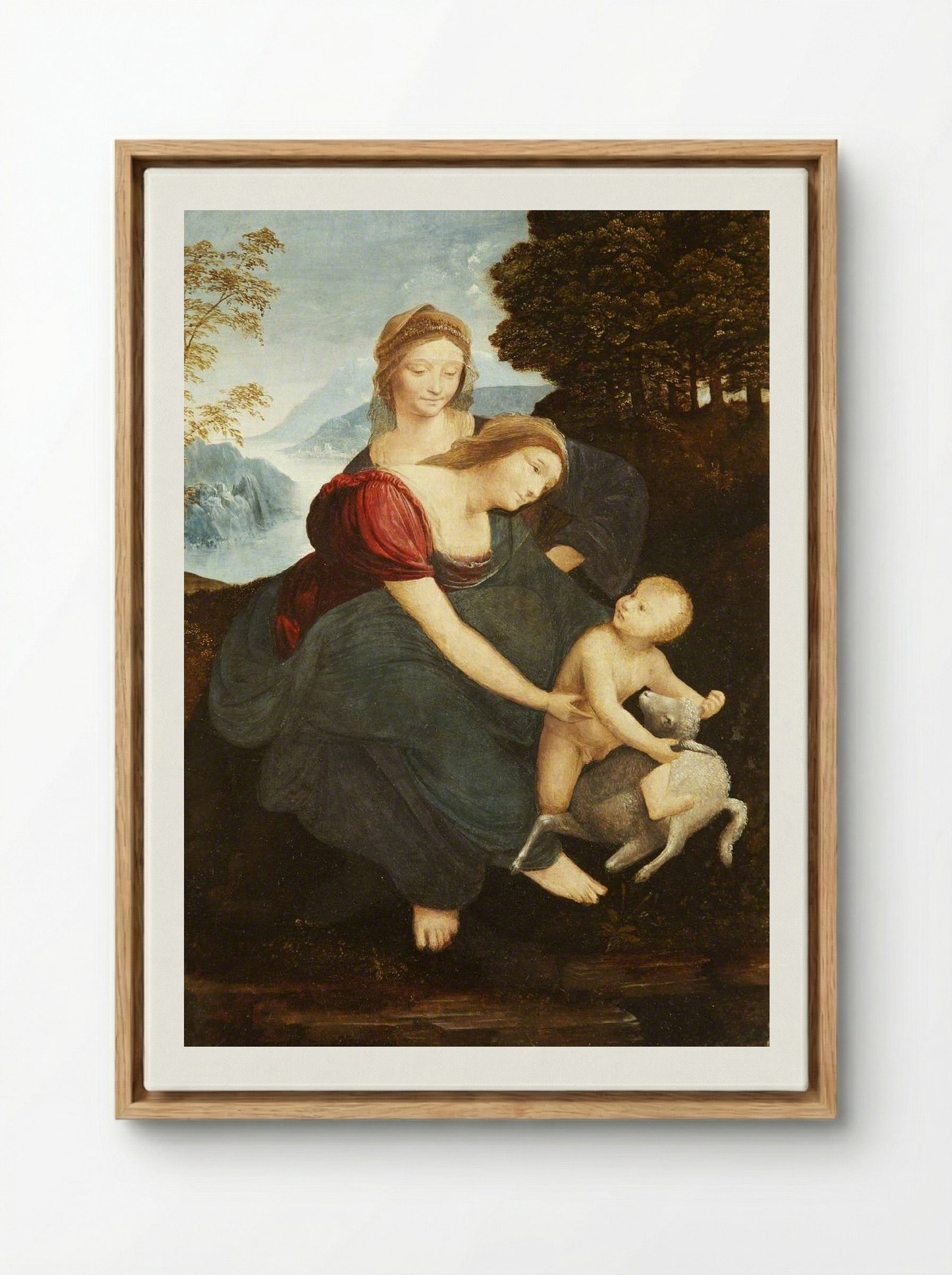 Virgin and Child - Leonardo da Vinci - Framed Canvas Wood