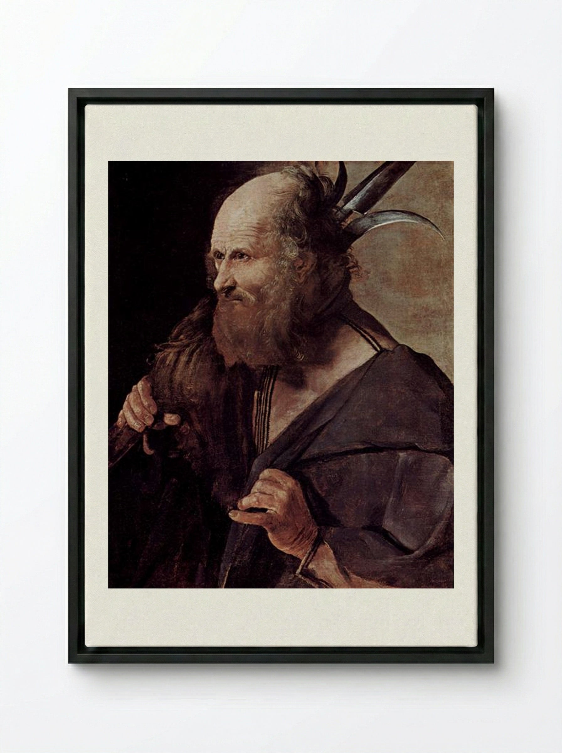 St. Jude Thaddeus - Georges de la Tour - Framed Canvas Black