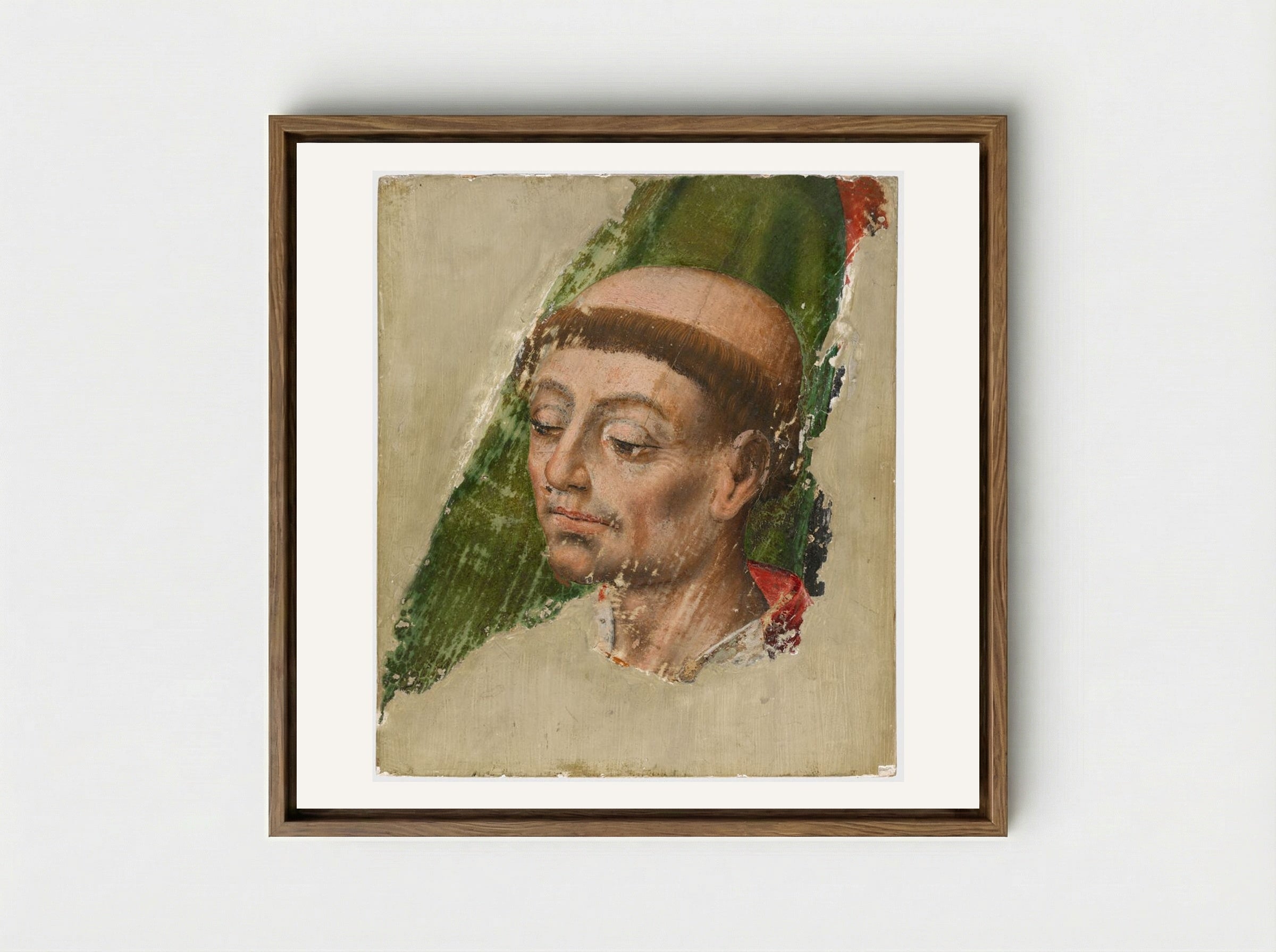 Head of a Monk - Fine Art Print - Framed Canvas Wood