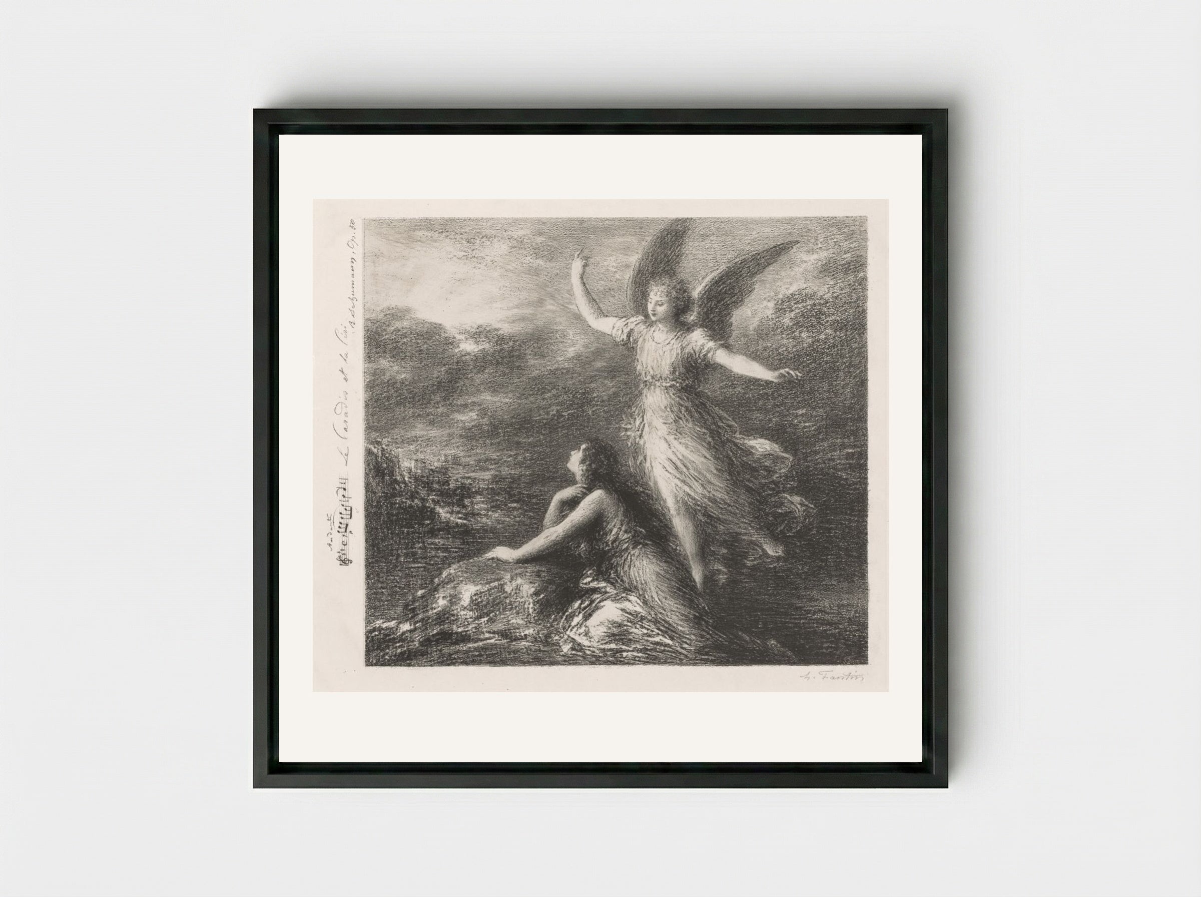 Debut from Paradise and the Peri (Second Plate) - Henri Fantin-Latour - Framed Canvas Black