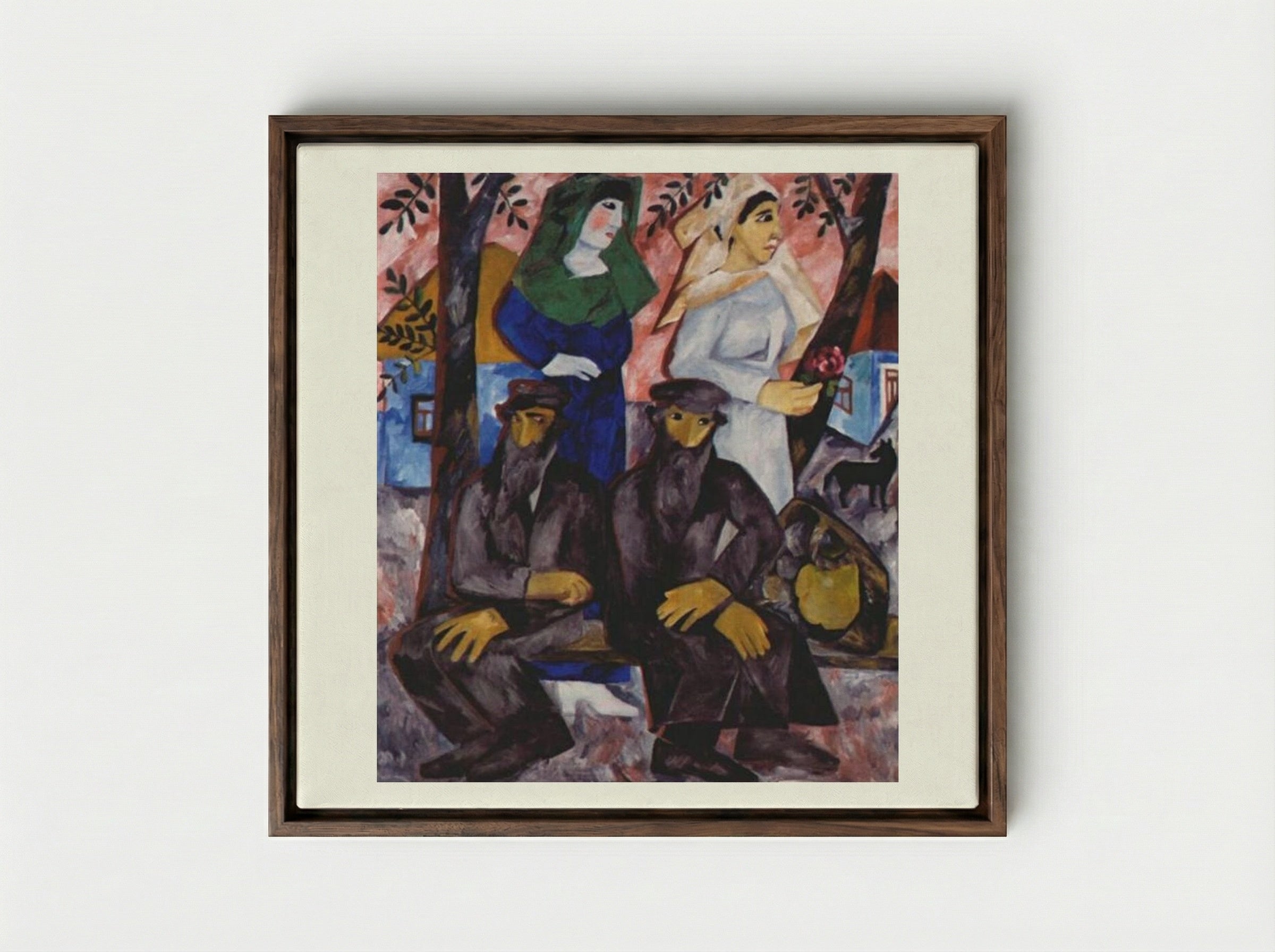 Sabbath - Natalia Goncharova - Framed Canvas Dark Wood
