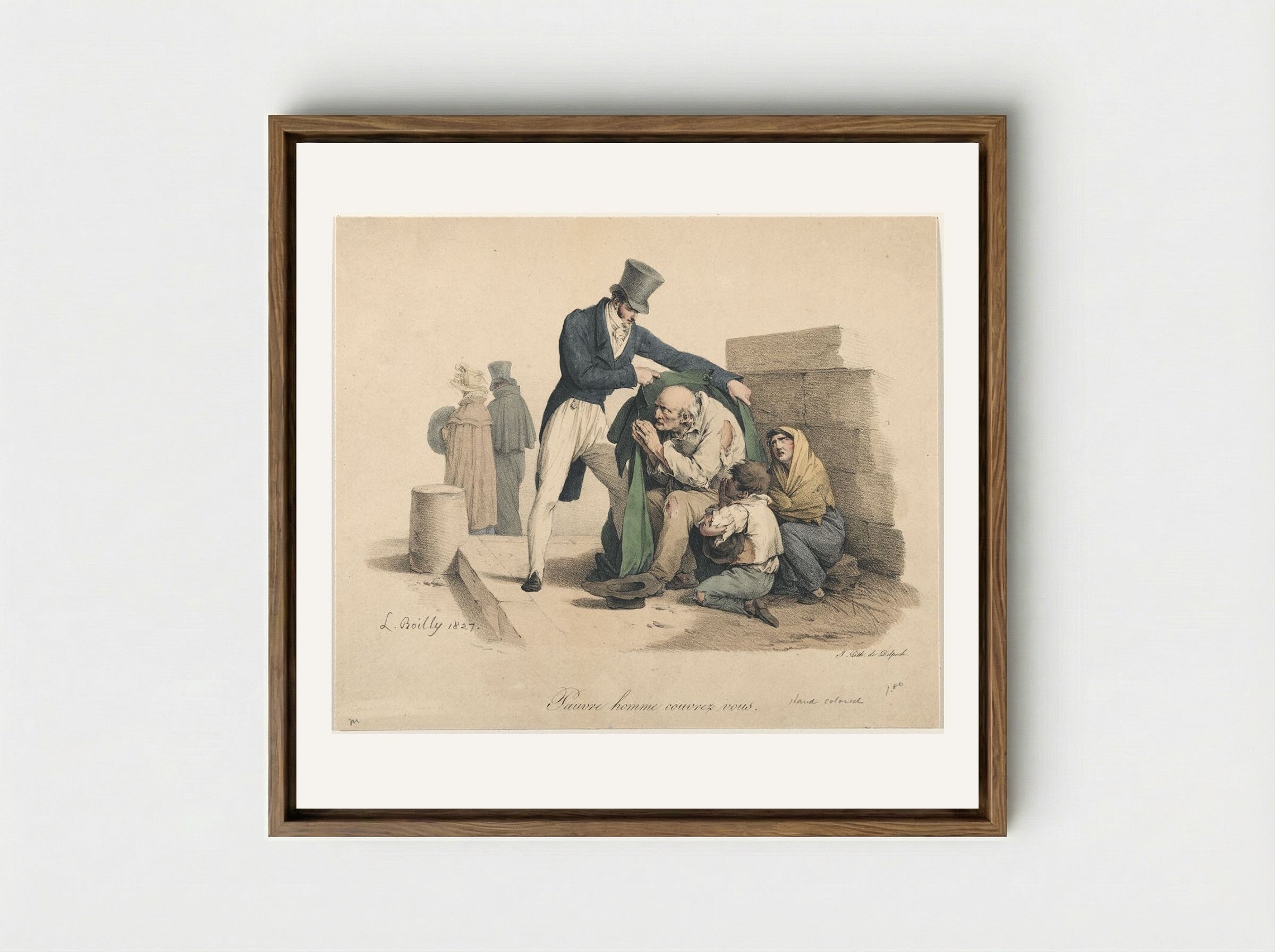 Pauvre homme couvrez vous - Louis-Léopold Boilly - Framed Canvas Wood
