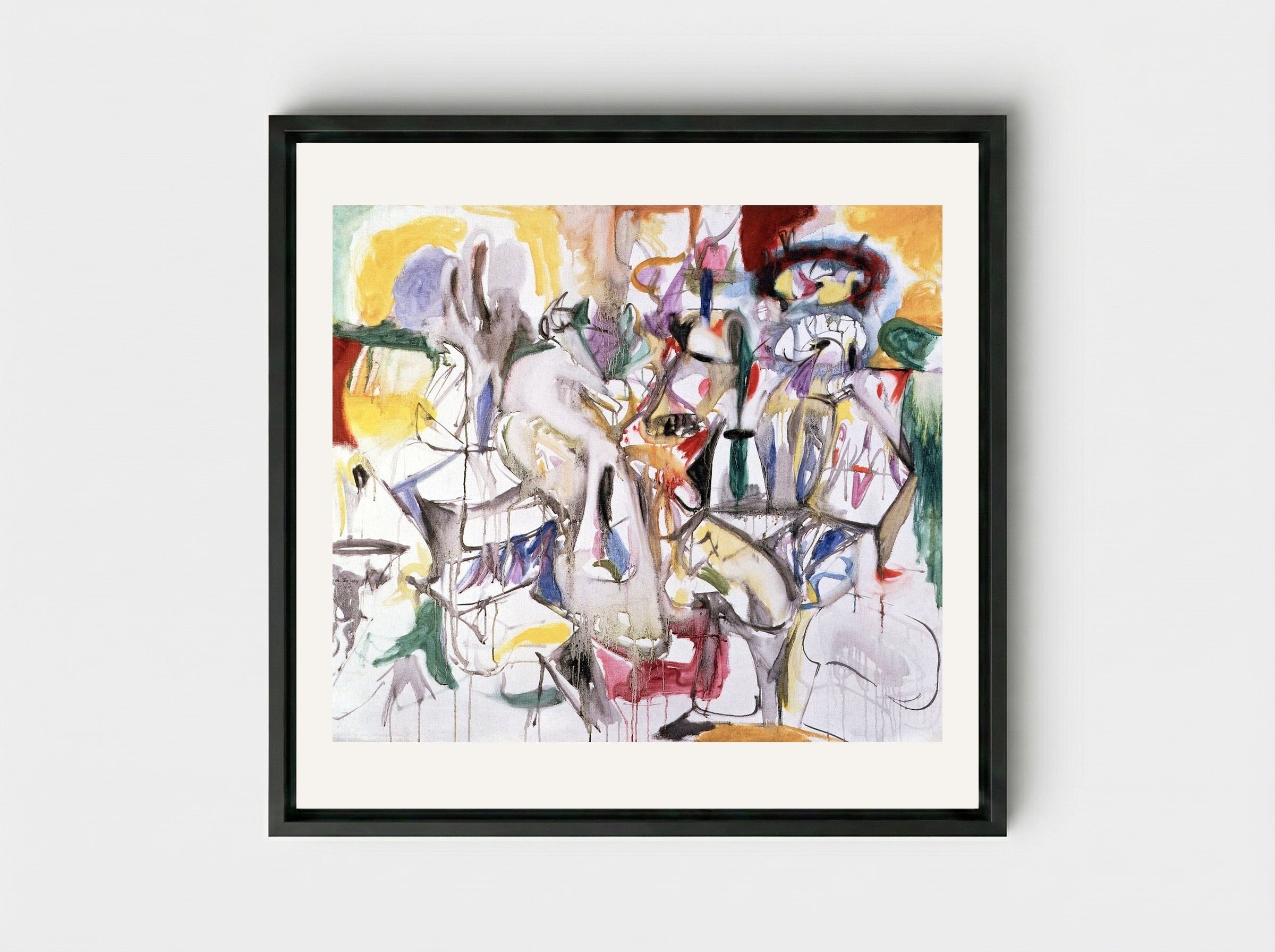 How My Mother's Embroidered Apron Unfolds in My Life - Arshile Gorky - Framed Canvas Black