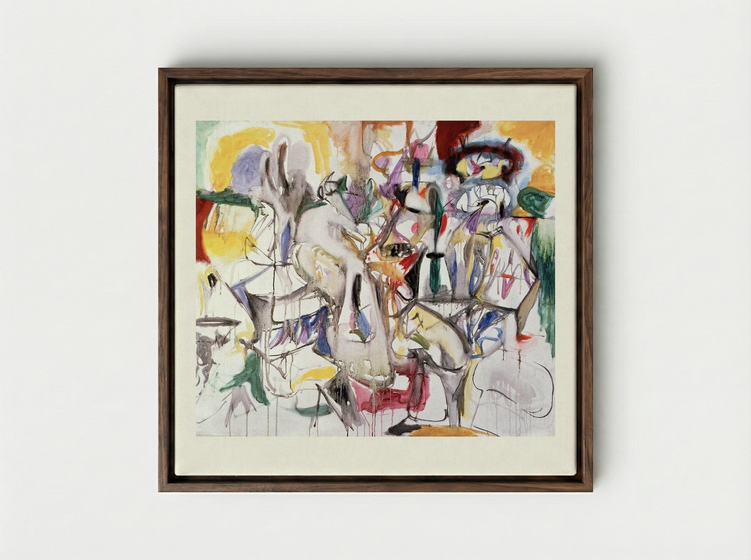 How My Mother's Embroidered Apron Unfolds in My Life - Arshile Gorky - Framed Canvas Dark Wood