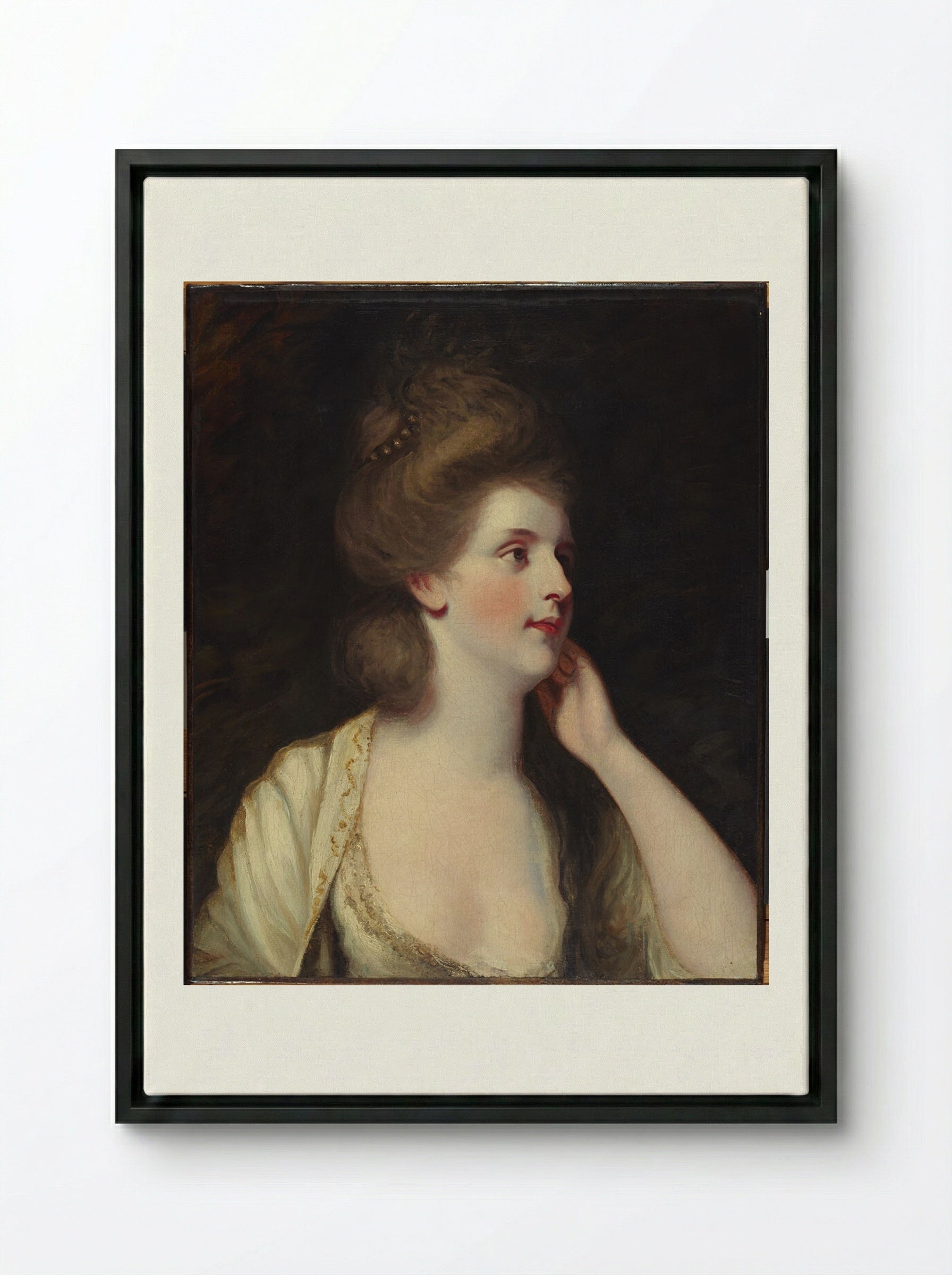 Lady Louisa Manners - Sir Joshua Reynolds - Framed Canvas Black