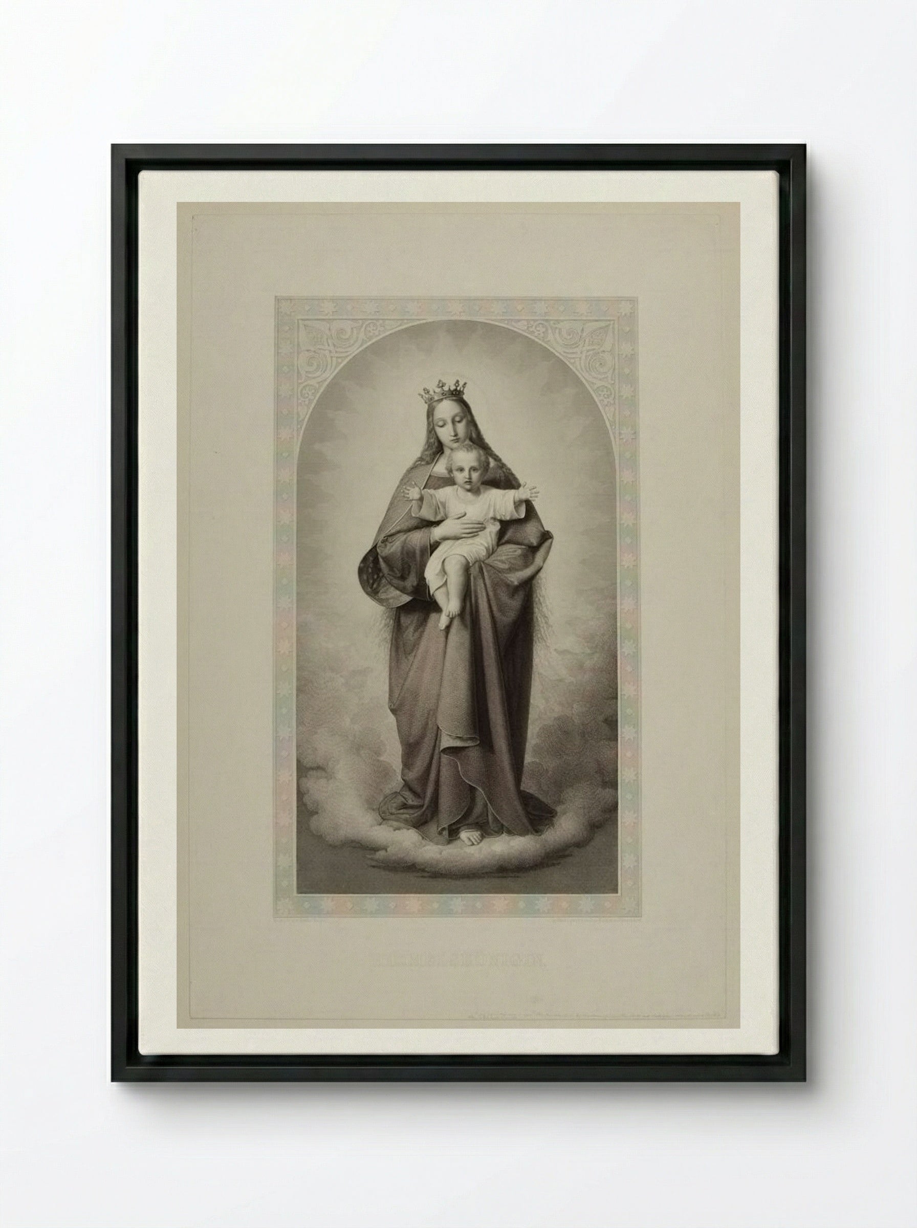 King of Heaven - Joseph von Keller - Framed Canvas Black