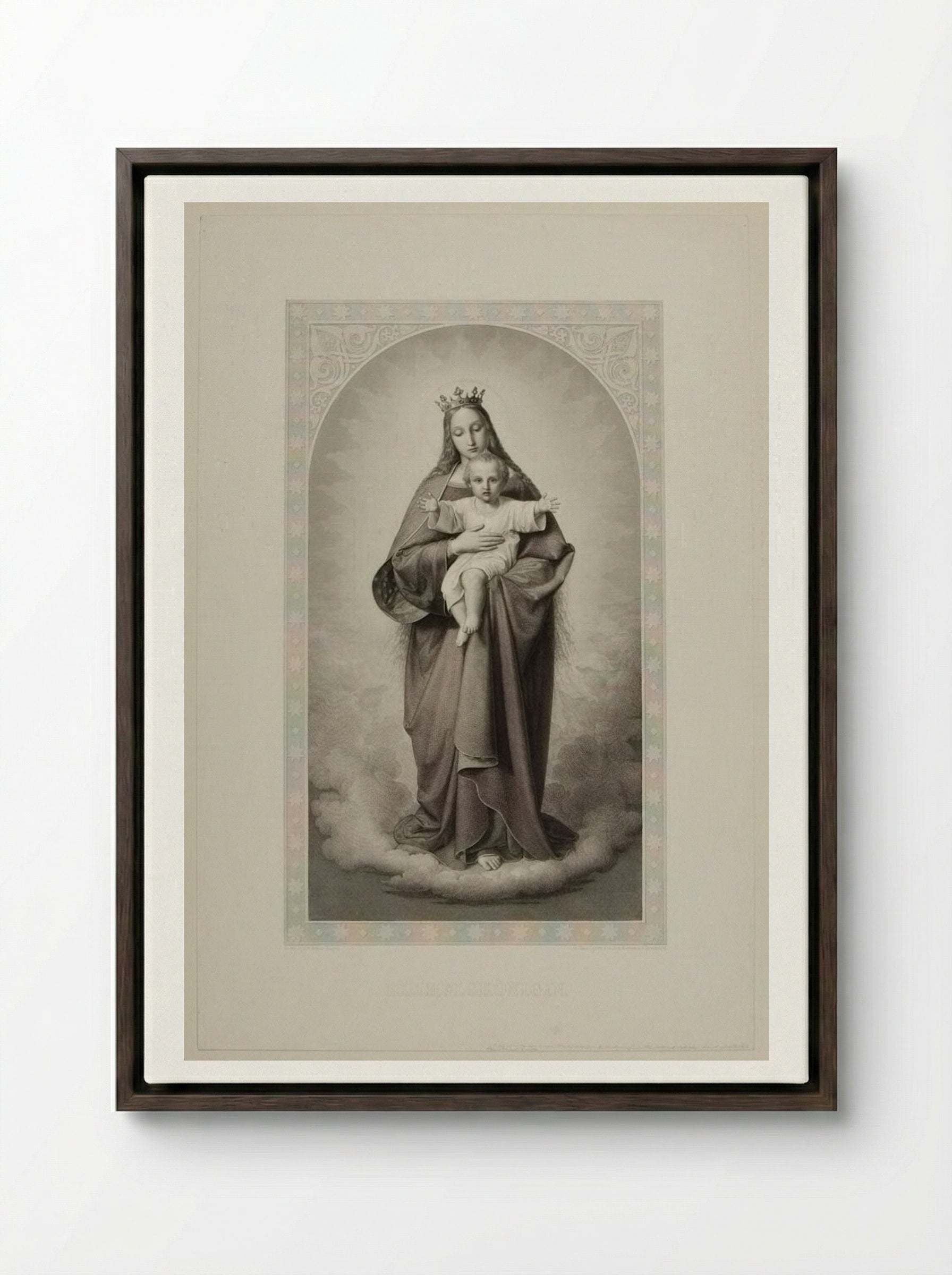 King of Heaven - Joseph von Keller - Framed Canvas Dark Wood