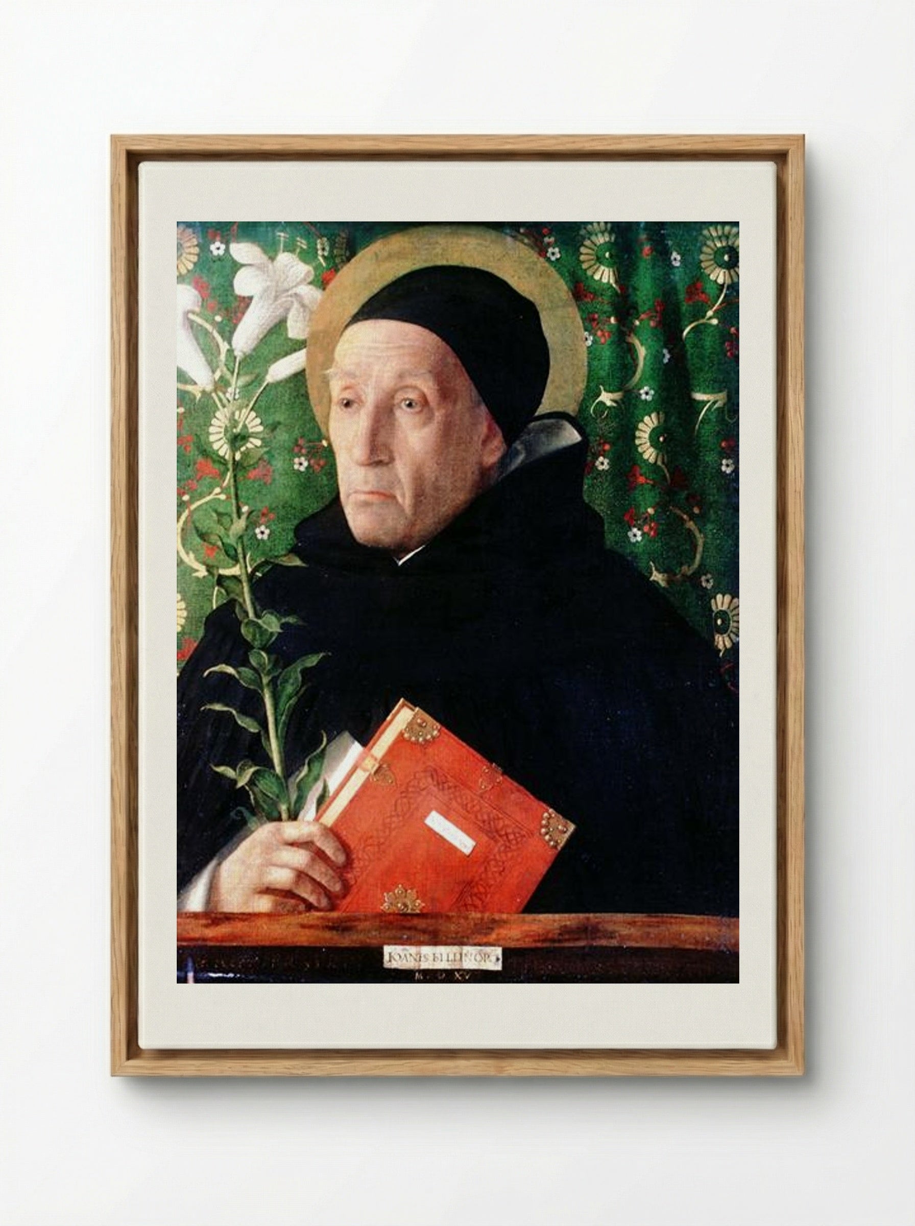 Portrait of Fra Theodoro da Urbino - Giovanni Bellini - Framed Canvas Wood
