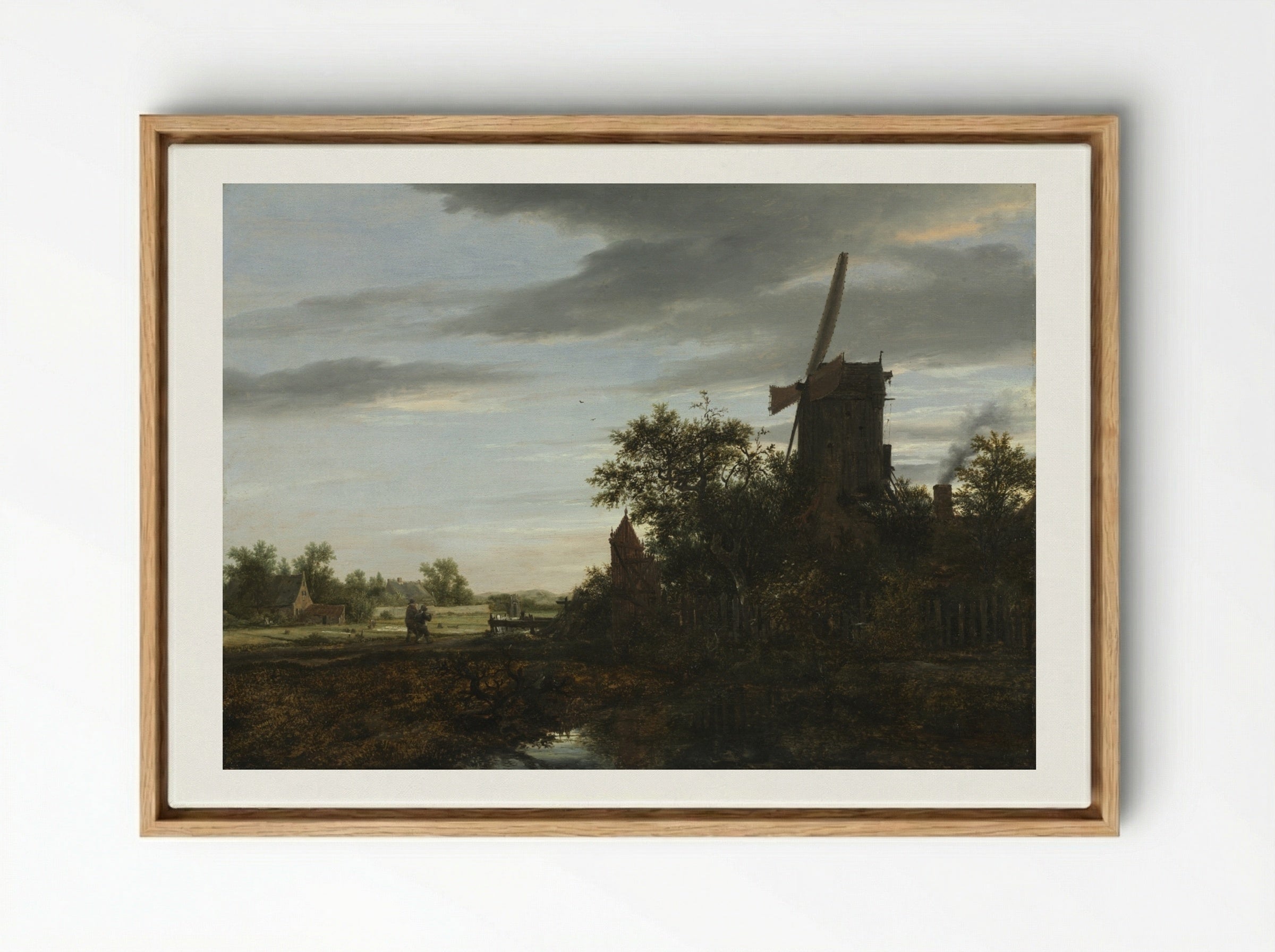 Landscape with a Windmill - Jacob van Ruisdael - Framed Canvas Wood