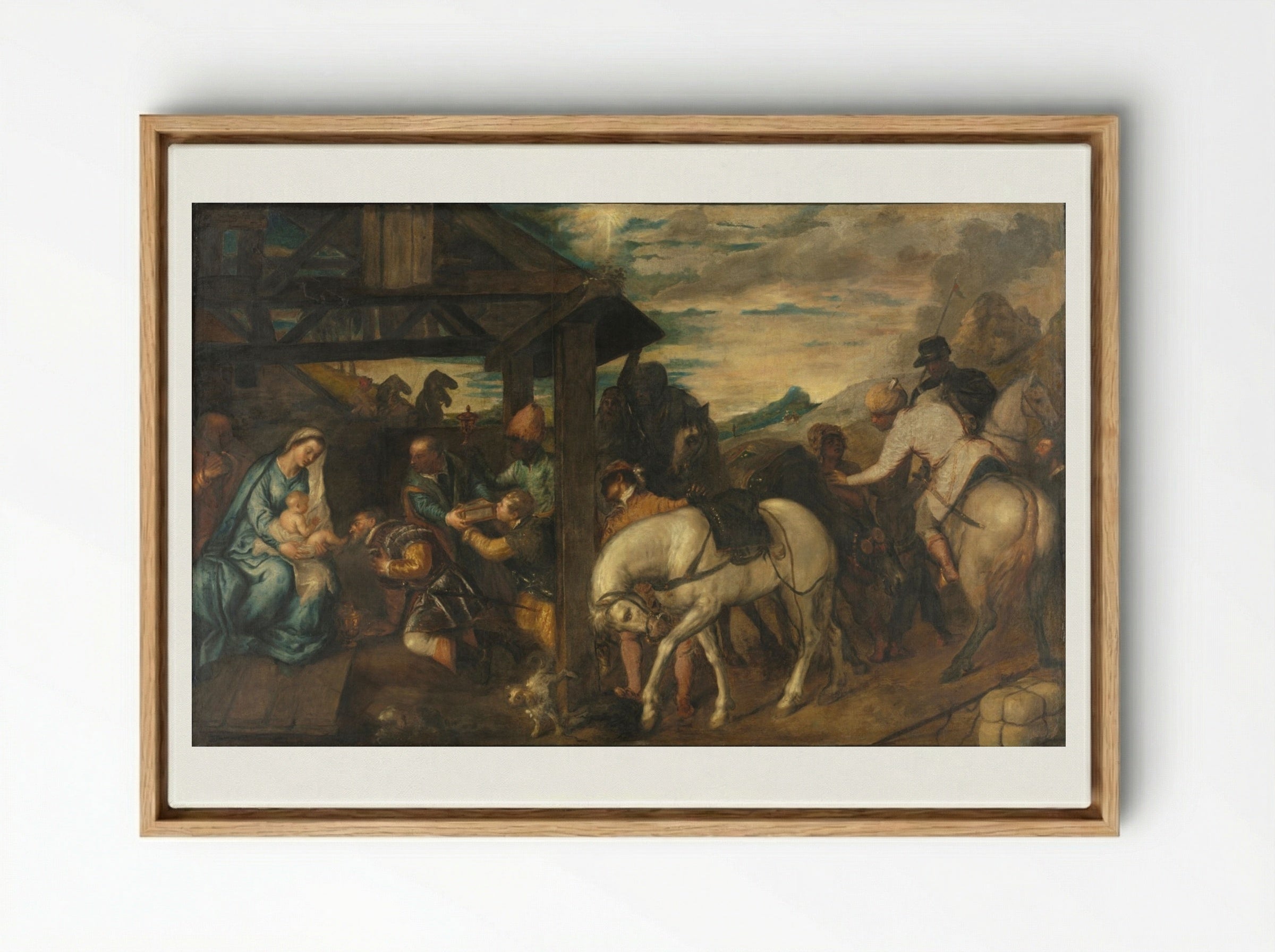 Adoration of the Magi - Titian - Framed Canvas Wood