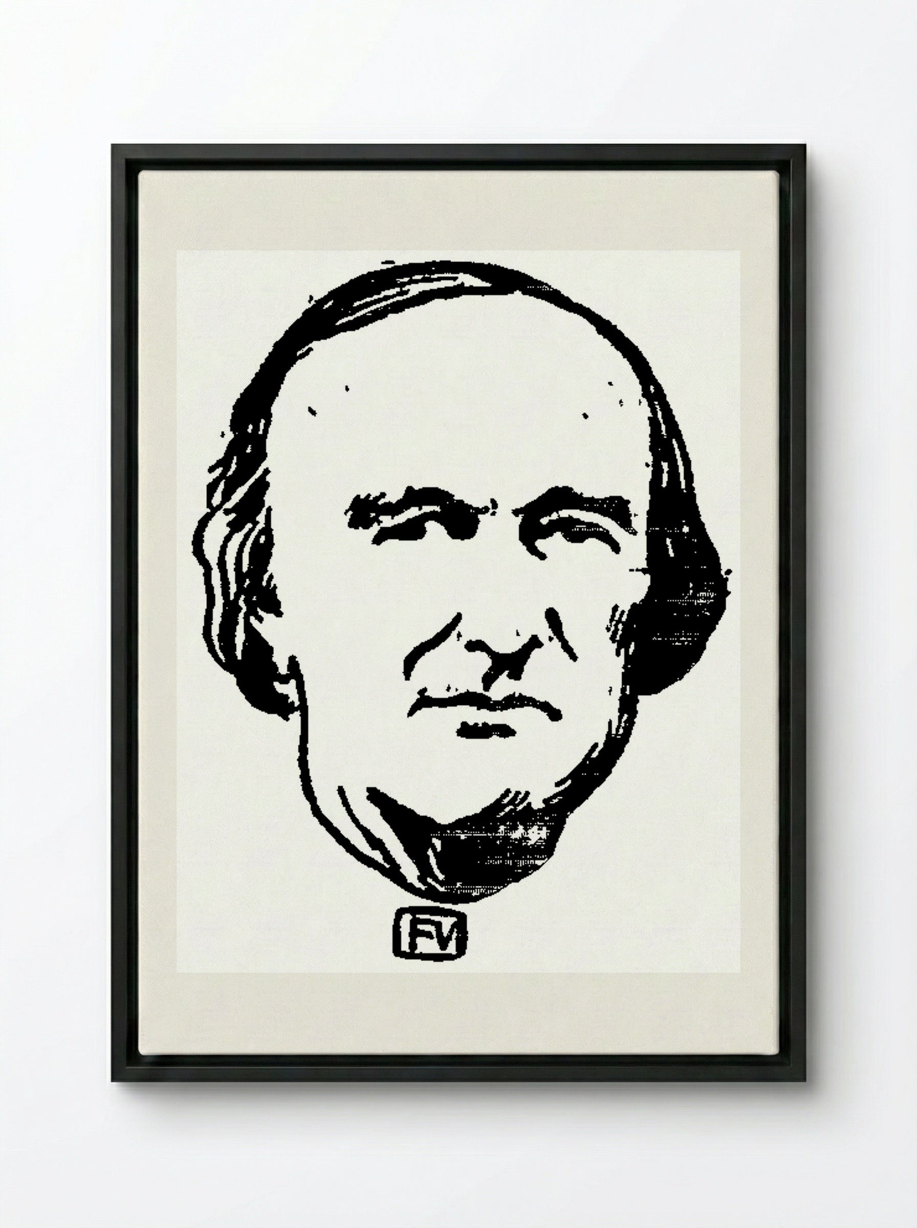 Portrait of Georges Darboy - Félix Vallotton - Framed Canvas Black